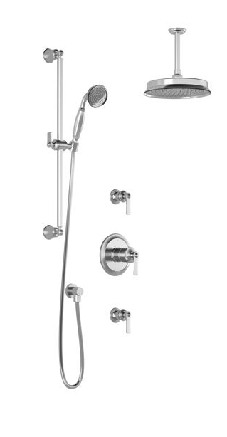 Kalia RUSTIK 8-Function Thermostatic Shower System in Chrome Finish - Perfect for Modern Bathrooms & Spa-Like Experience