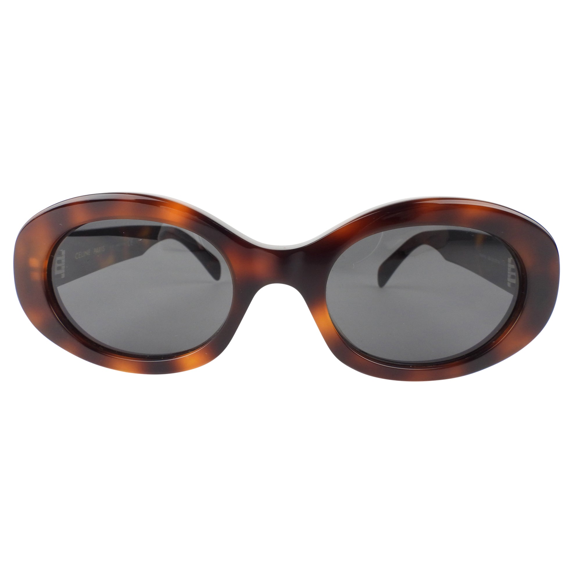 Celine Brown Tortoise Shell Triomphe Sunglasses for Women - Classic Luxury Designer Shades for Fashion & Sun Protection - Perfect for Beach, Driving & Everyday Wear
