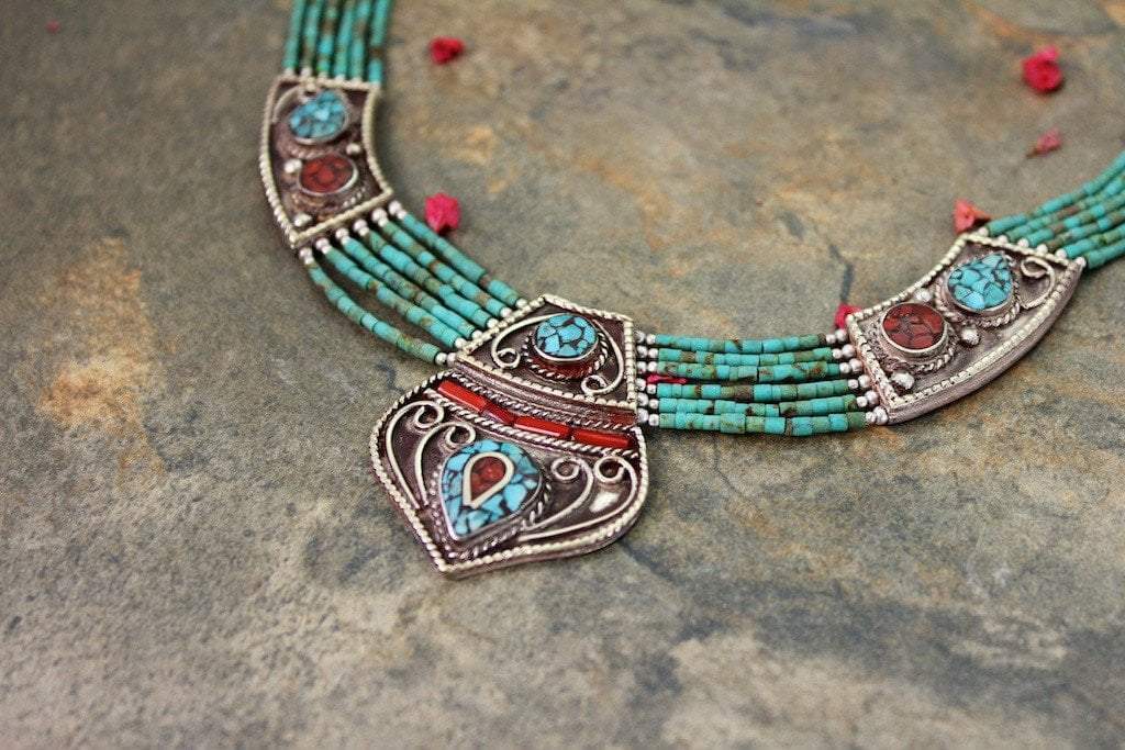 6 Strand Tibetan Traditional Necklace - Authentic Handmade Buddhist Mala Beads for Meditation, Yoga & Spiritual Practice | Perfect Gift for Mindfulness & Wellness Enthusiasts