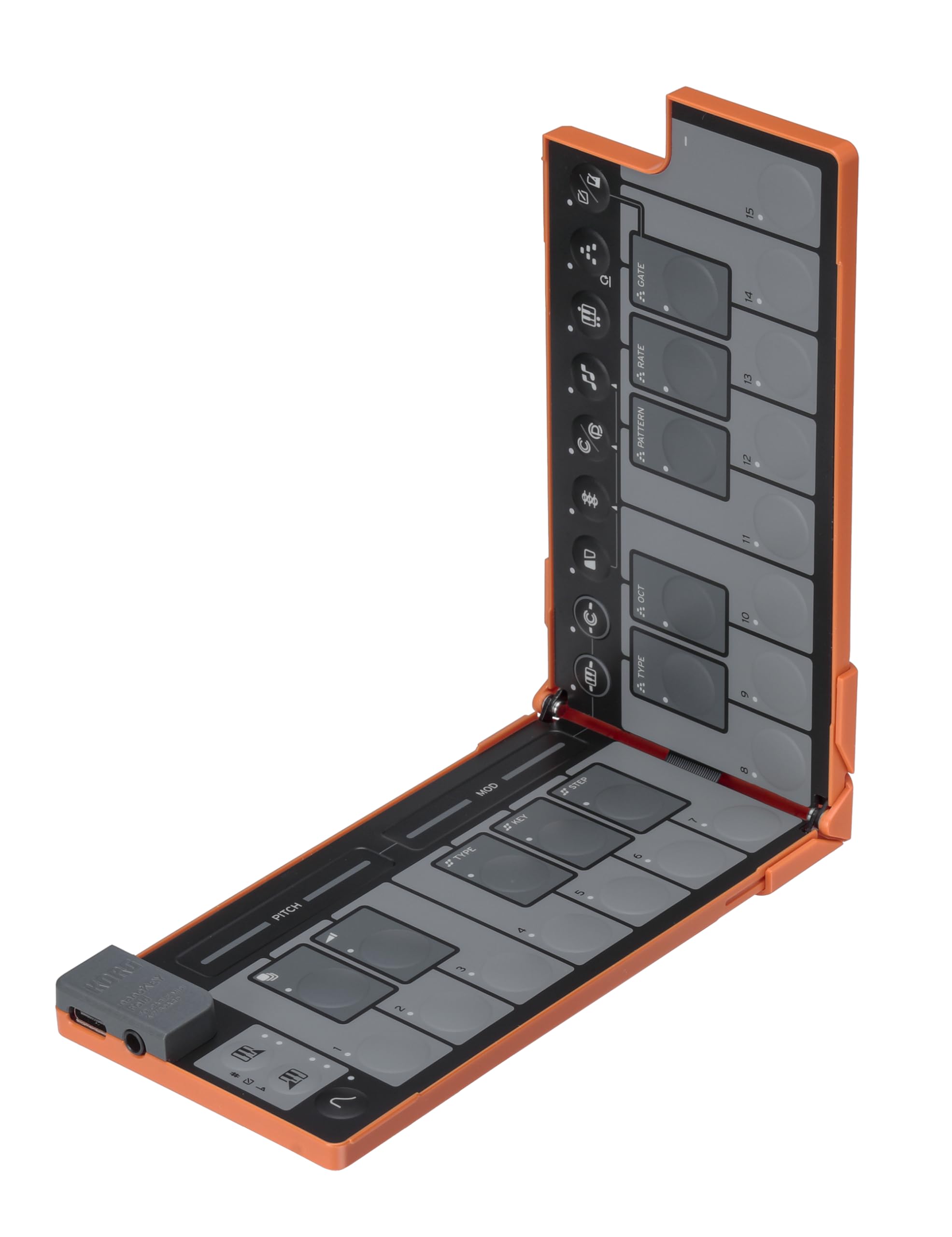 Korg nanoKEY Fold 25-Key Foldable MIDI Keyboard Controller with USB-C & TRS-MIDI - Portable Music Production for Home Studio, Travel & Live Performances (Lava Orange)