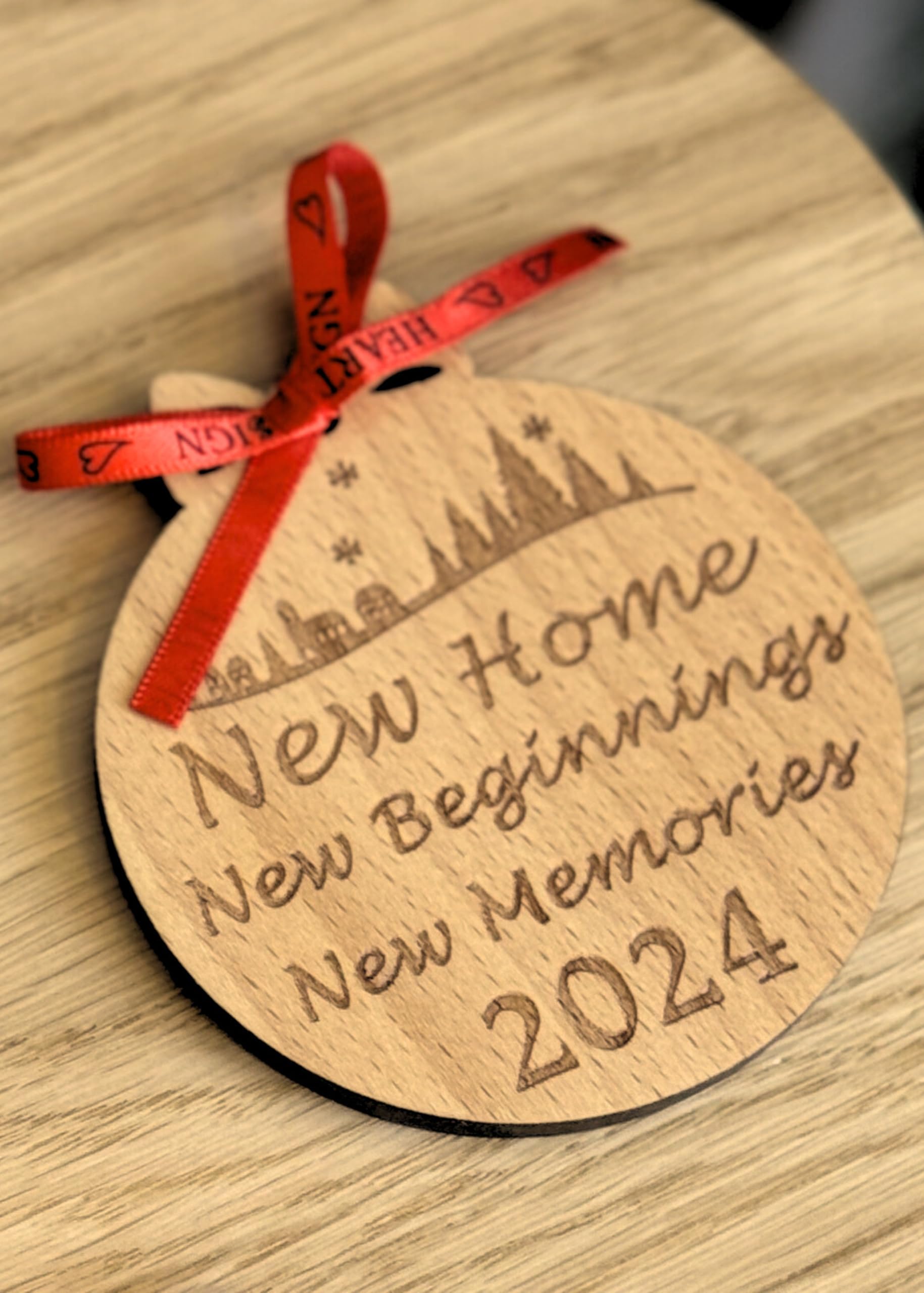 Heart's Sign First Christmas in Our New Home Ornament 2024 - Set of 3 Ceramic Keepsakes | Personalized New House Gift for Newlyweds, Couples & First-Time Homeowners | Perfect for Housewarming, Christmas Tree Decor & Holiday Memories