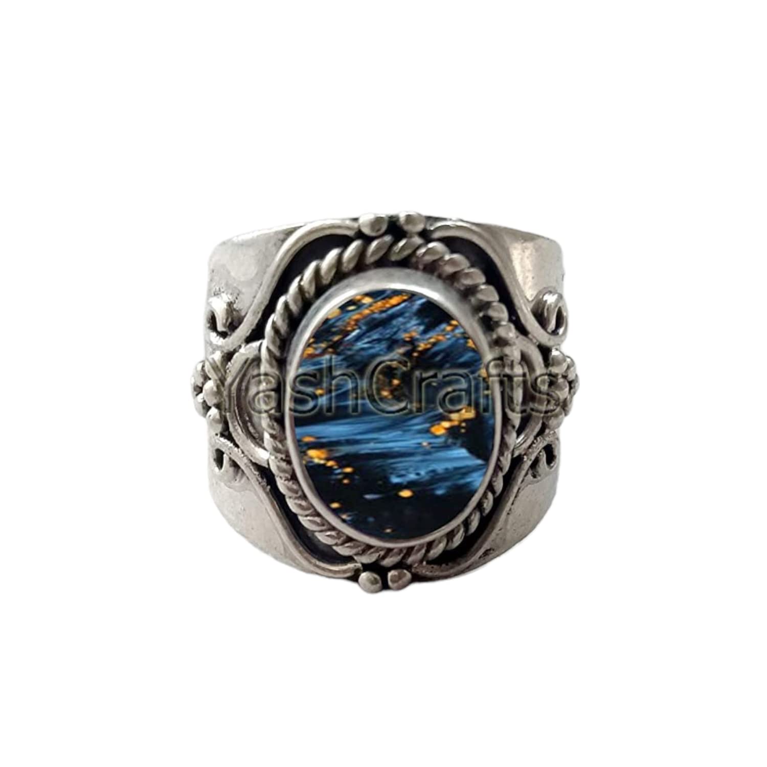 Natural Pietersite Gemstone Ring for Women | Oval Pietersite Jewelry | Handmade Wedding Band | Perfect for Boho Style, Spiritual Healing & Unique Gifts