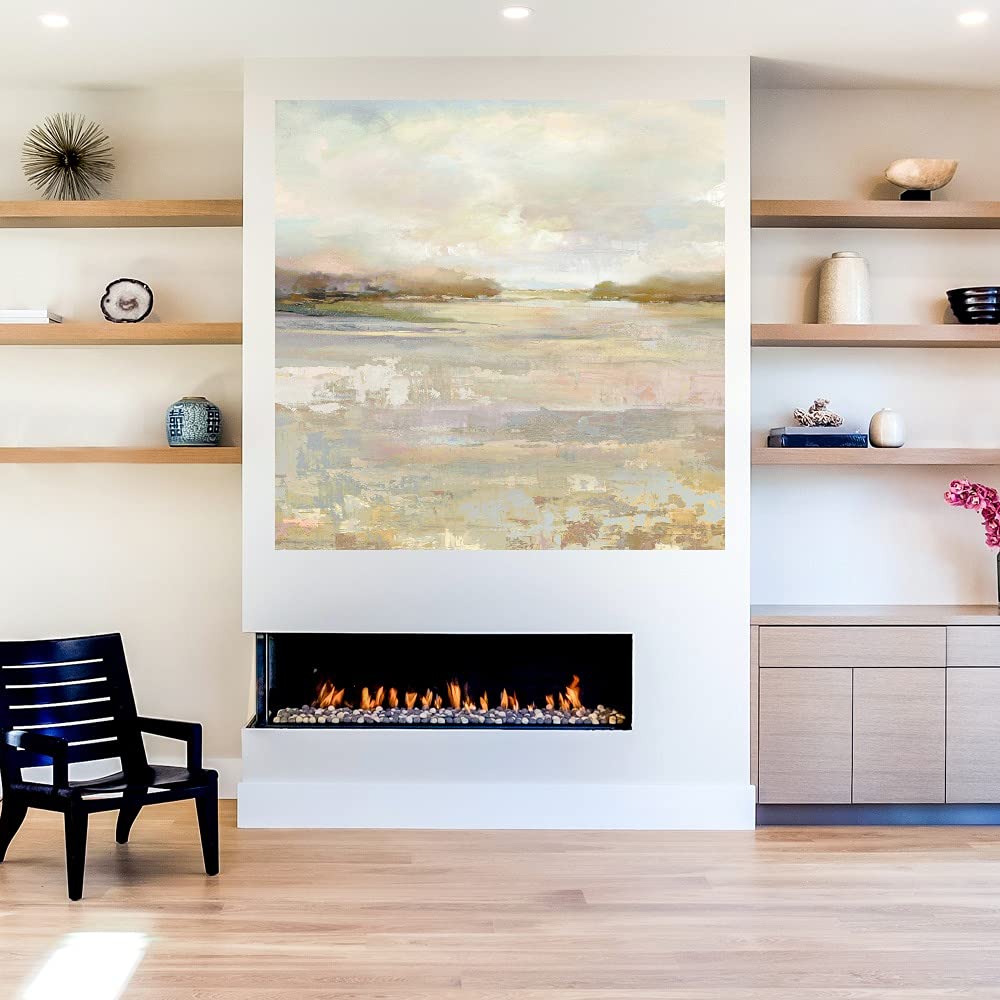 Paul Duncan Tranquil Terrain Fine Art Canvas Wall Decor - 48x48 Inches Ready to Hang - Perfect for Living Room, Bedroom, Office & More - Modern Abstract Landscape Painting for Home & Commercial Spaces