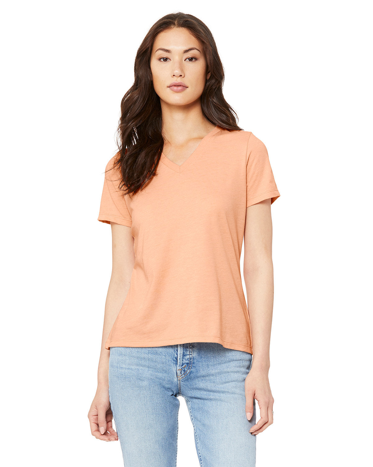 Bella + Canvas 6405 Women's Relaxed Fit Jersey V-Neck T-Shirt - Soft & Comfortable Casual Tee for Everyday Wear, Lounge, and Outfits