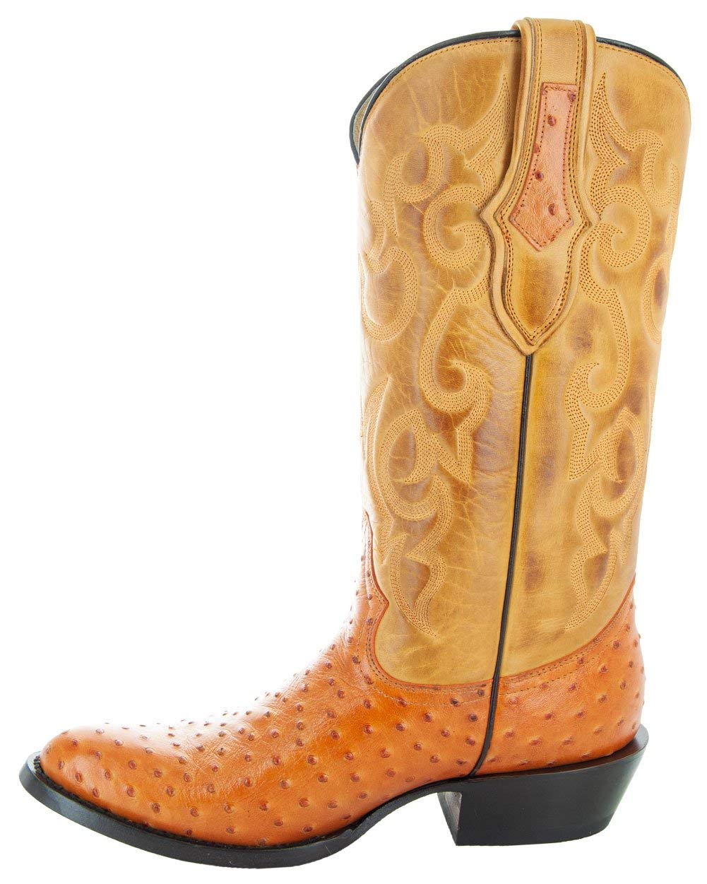 **Men's Exotic Ostrich Print Cowboy Boots H7002 – Western Style Boots for Rodeo, Country Music & Casual Wear**