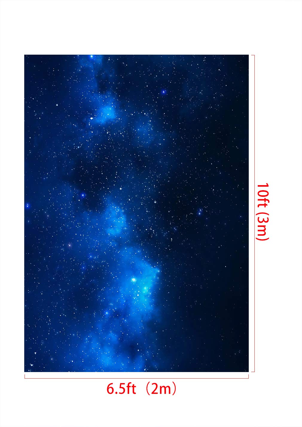 6.5x10ft Blue Nebula Galaxy Star Backdrop for Photography - Perfect for Baby Showers, Birthday Parties, and Studio Photo Shoots