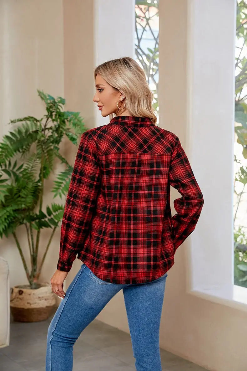 Plaid Curved Hem Long Sleeve Shirt for Men - Stylish Casual Button Down Top for Fall & Winter | Perfect for Office, Dating & Outdoor Activities