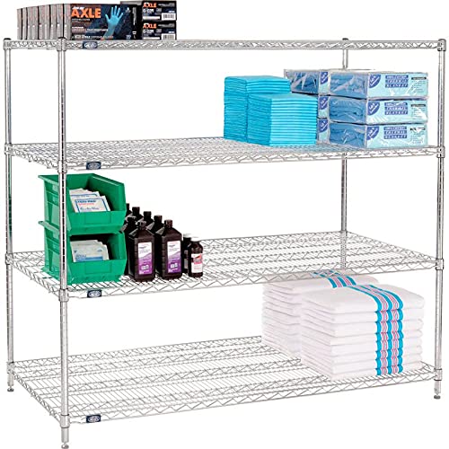 Adjustable 4-Tier Chrome Wire Shelving Unit - 30