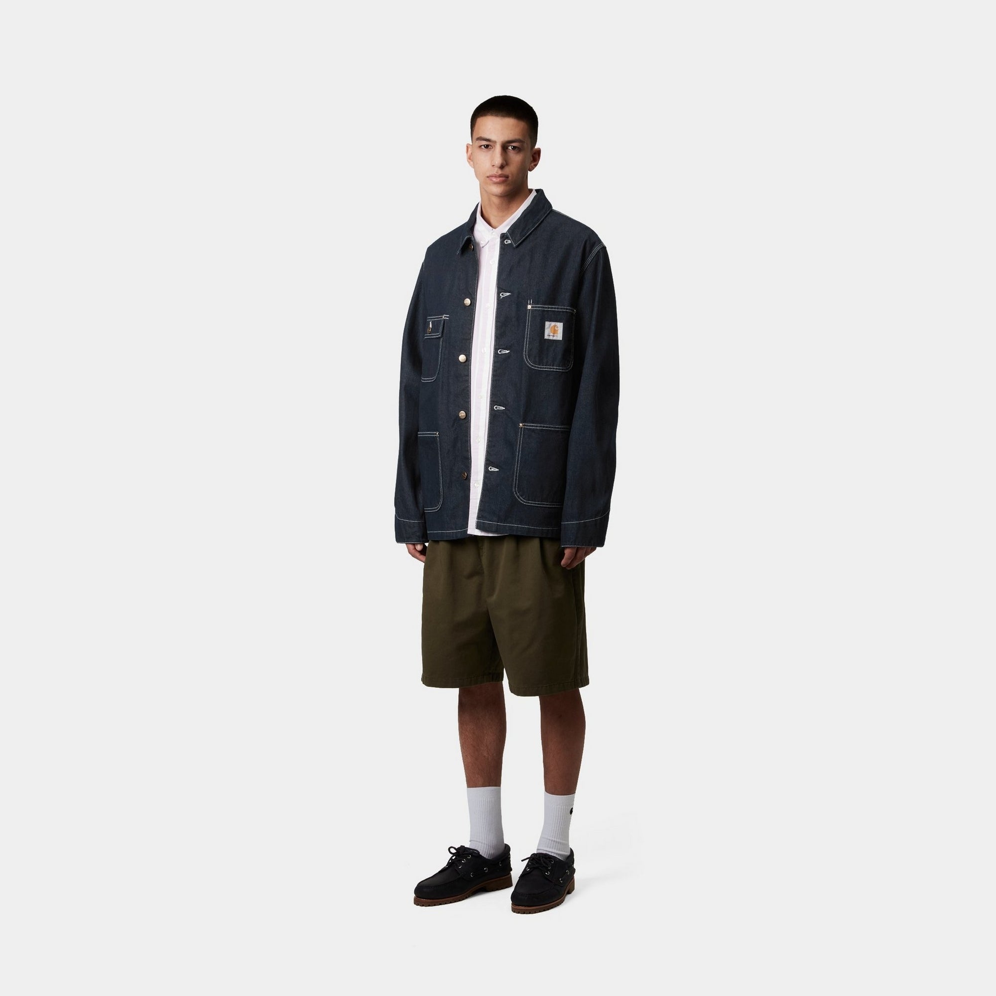 OG Chore Coat Spring Denim Jacket - One Wash Blue Denim Workwear for Men | Casual Wear, Outdoor Activities & Spring Layering