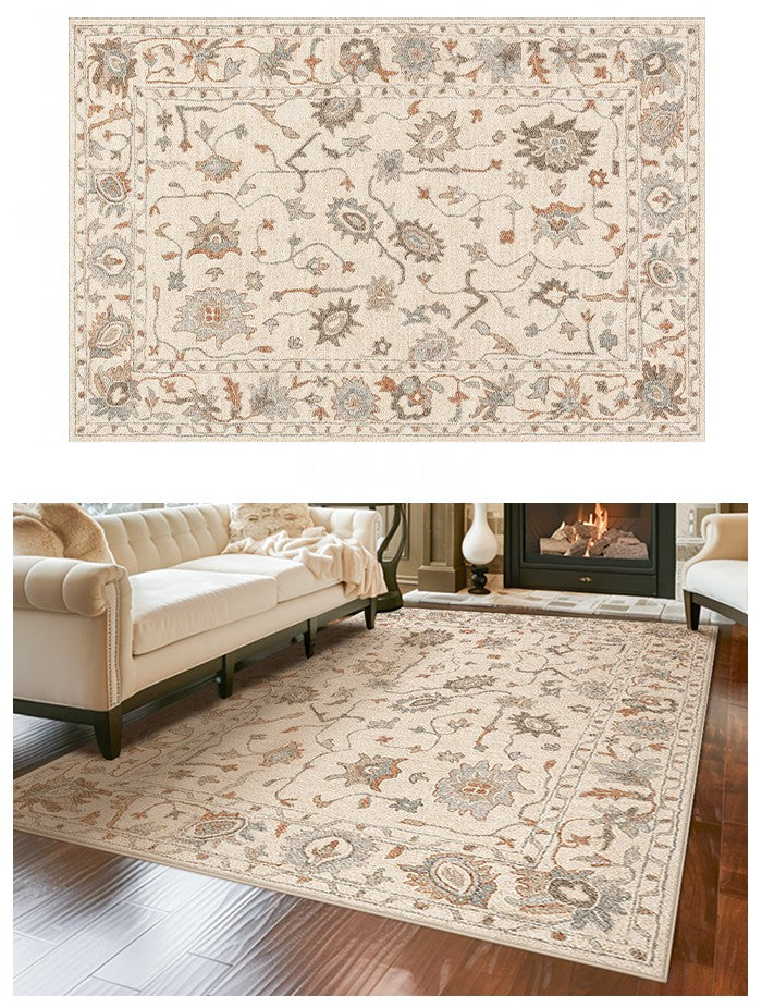 Floral Pattern Modern Area Rugs - Soft Non-Slip Farmhouse, Bedroom, Dining & Living Room Rug - Perfect for Home Decor, Boho Style & Cozy Interior Design