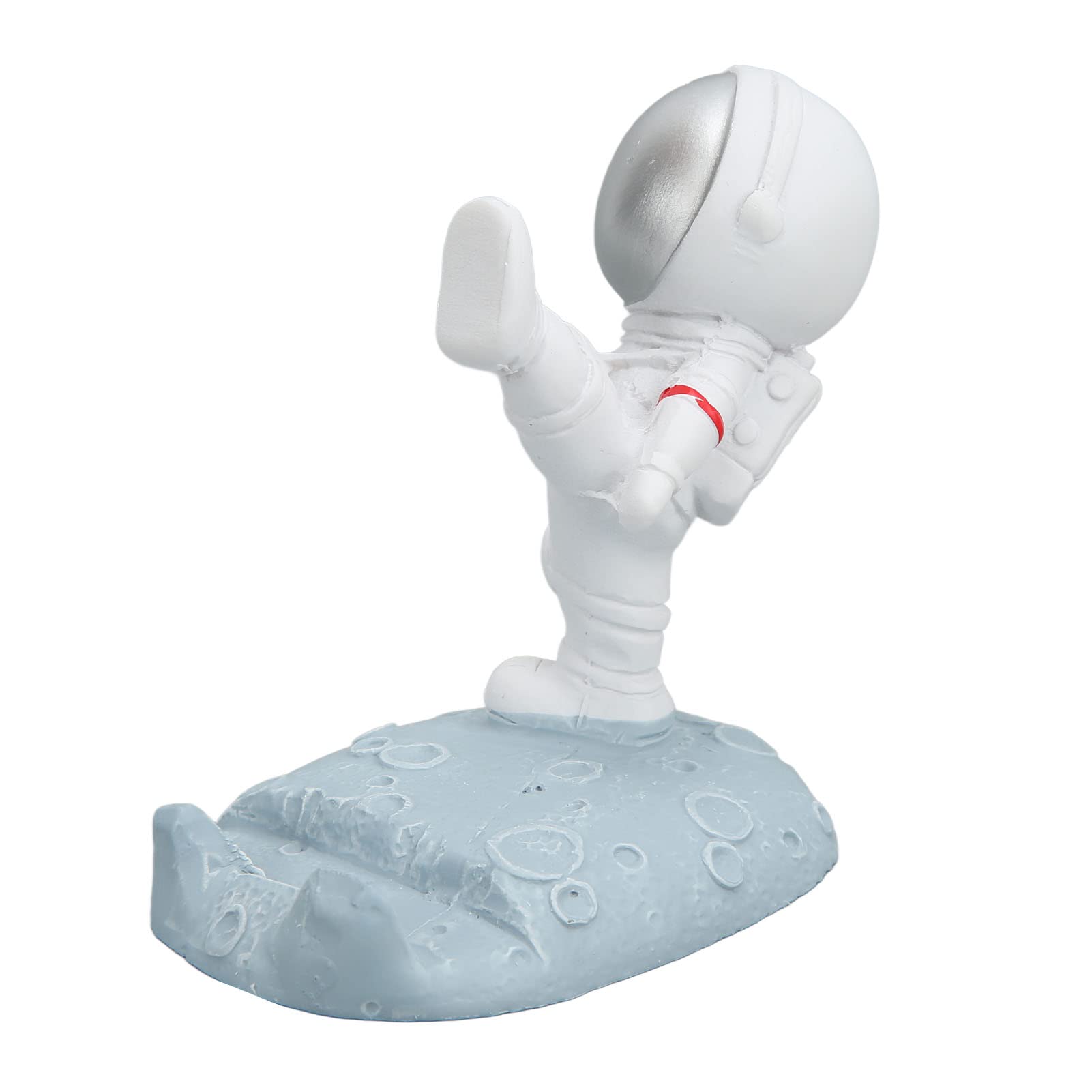 Premium Resin Astronaut Phone Stand - Jeanoko Durable Desk Phone Holder for iPhone, Samsung, Smartphones - Perfect for Office, Home, Travel (Kick Silver) | Stable Phone Dock for Work, Gaming & Video Calls