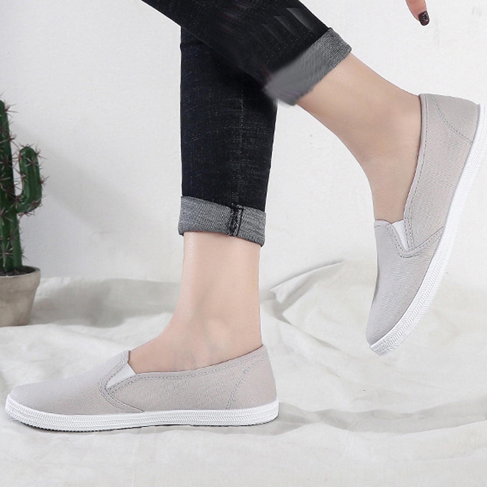 Women's Casual Sneakers - Fashionable Comfortable Canvas Flat Loafers for Everyday Wear | Perfect for Walking, Work & Weekend Outfits