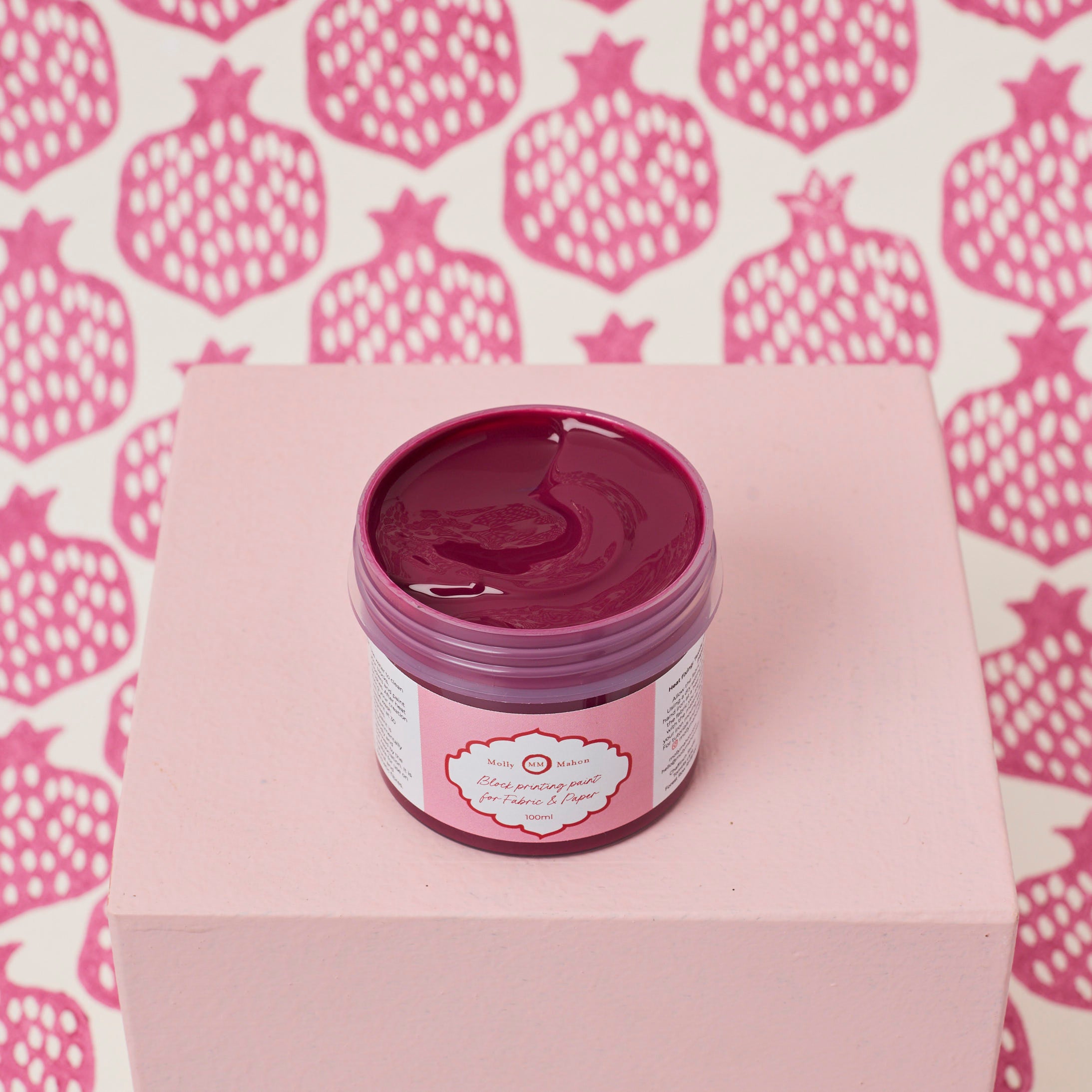 Block Printing Paint Plum - High-Quality Fabric Dye for DIY Crafts, Home Decor, and Textile Art Projects