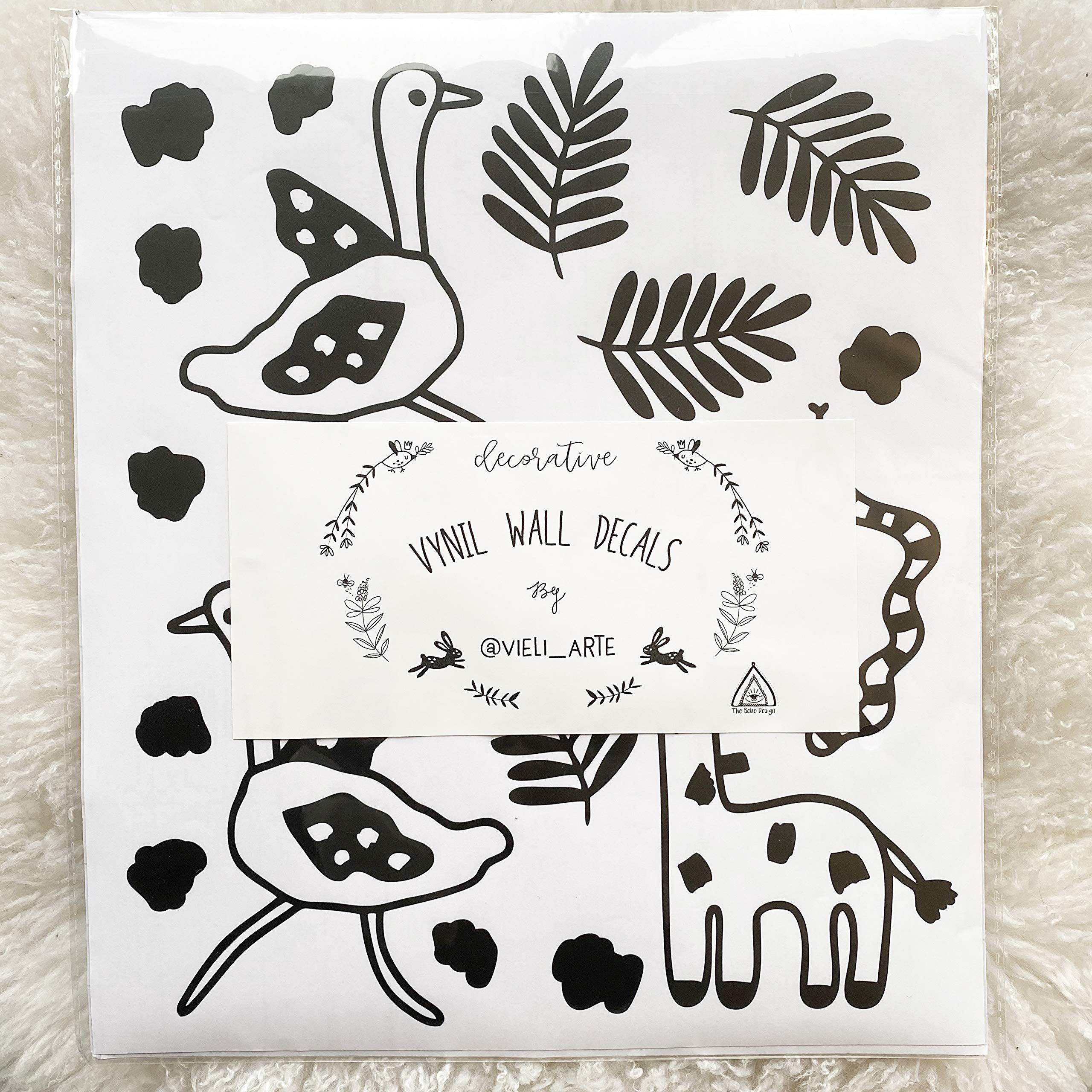 68-Piece Safari Jungle Animals Wall Decals - Peel & Stick Vinyl Wall Stickers for Kids Room, Nursery & Living Room Decor (Black) | Perfect for Baby Bedroom Themes & Playroom Wall Art