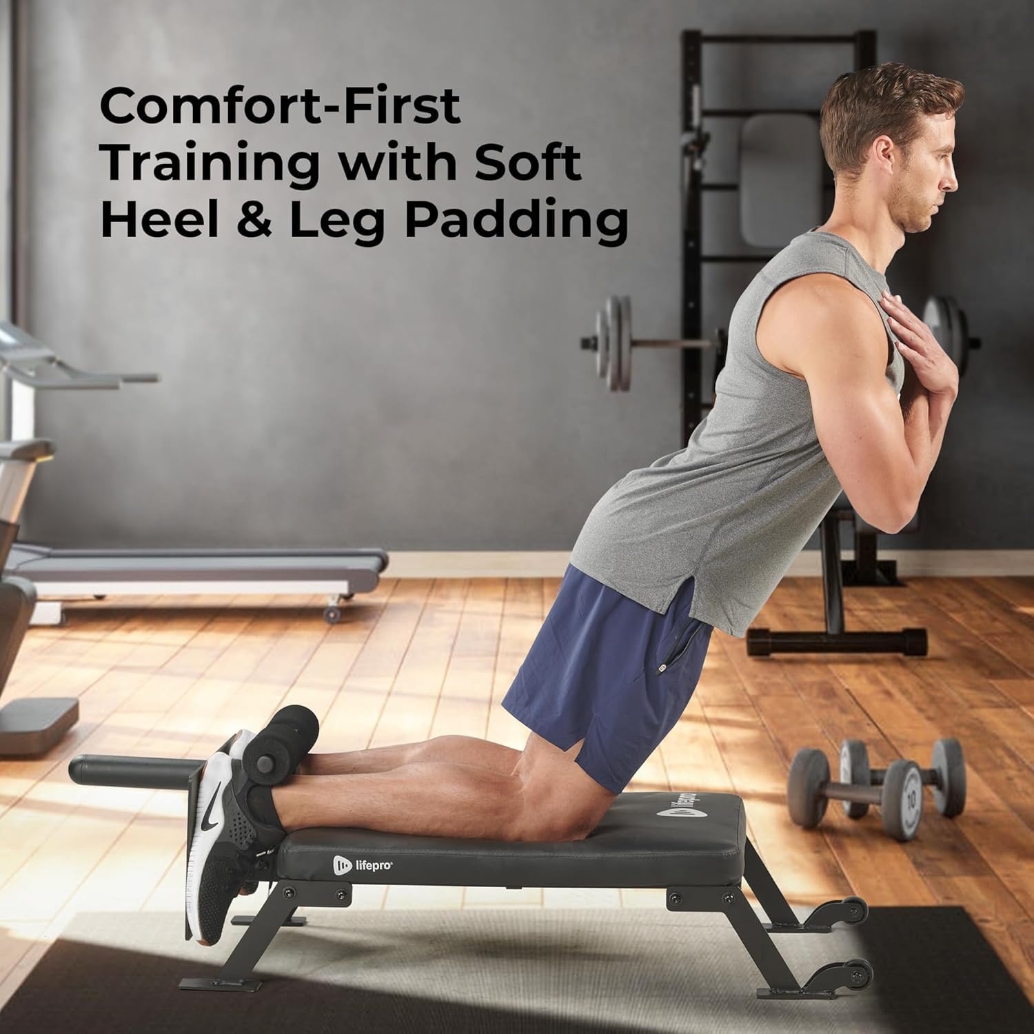 Lifepro Nordic Curl Machine - Adjustable Home Gym Equipment for Hamstring & Glute Workouts - Compact Leg Strength Trainer with Wheels for Easy Storage - Perfect for Home Fitness, Strength Training & Flexibility Exercises