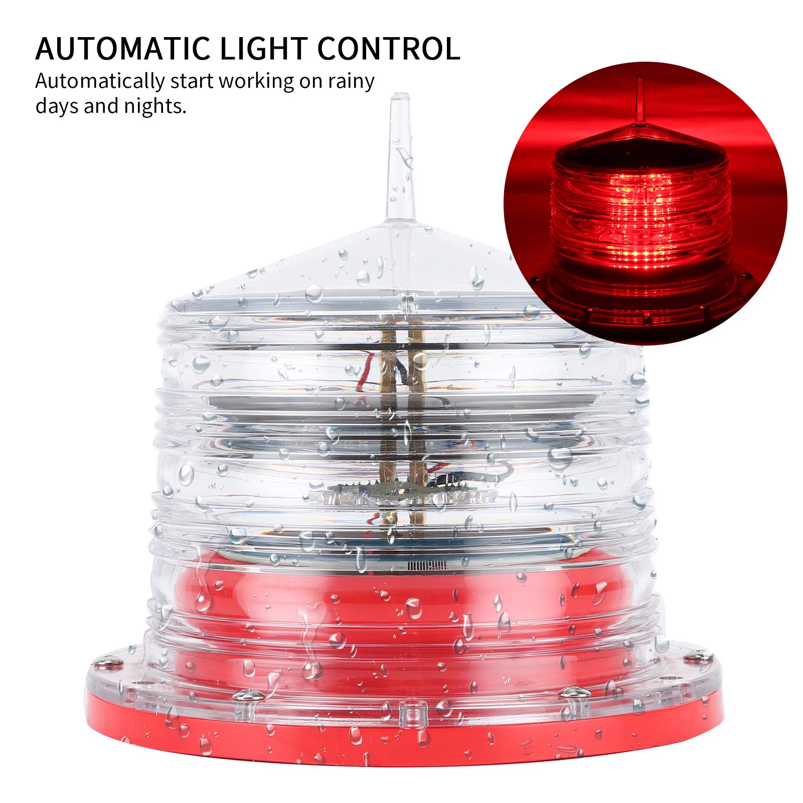 Solar Powered LED Boat Navigation Lights - IP68 Waterproof Marine Beacon Light with Flashing Mode for Ships, Yachts & Boats | Perfect for Night Sailing, Fishing & Water Safety