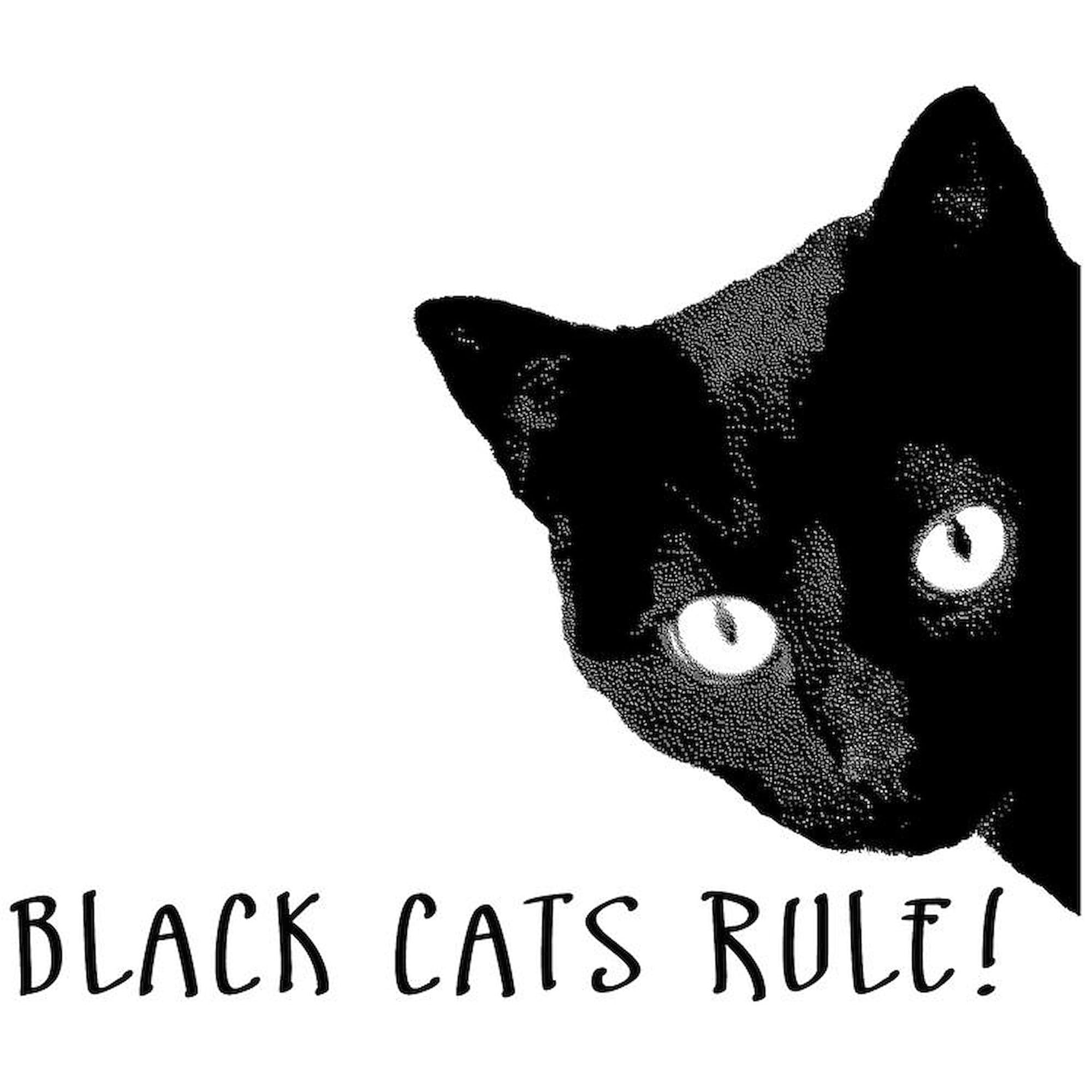 Black Cats Rule 3x3 Square Car Magnet - Fun & Durable Magnetic Bumper Sticker for Vehicles, Windows, Lockers - Perfect for Halloween Decorations, Pet Lovers & Car Enthusiasts