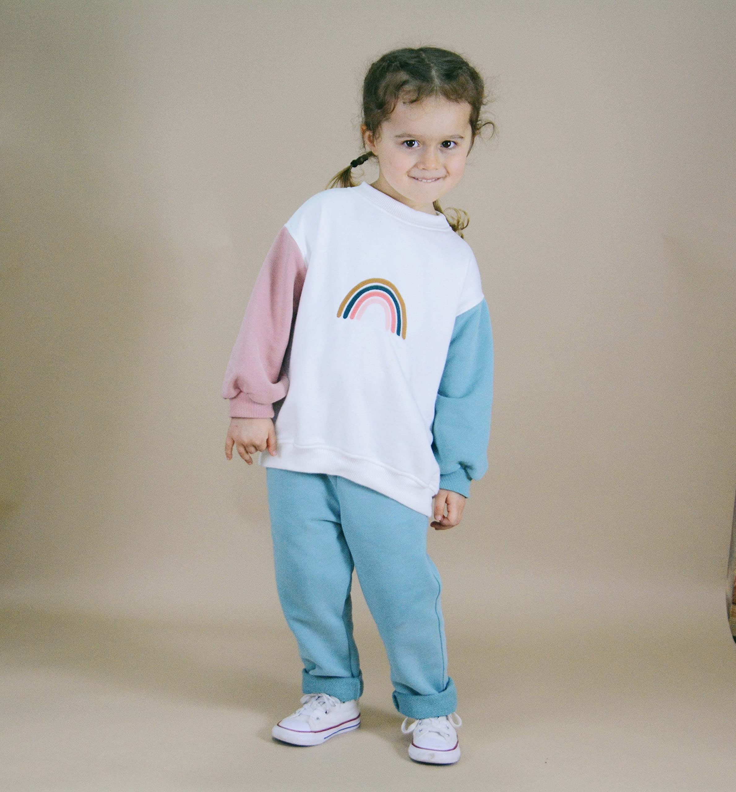 Rainbow Baby Girl Clothes Set - Long Sleeve Sweatshirt & Pants Outfit for Newborns & Infants | Cute Winter & Fall Toddler Fashion | Perfect for Family Photos, Playdates & Holiday Gifts