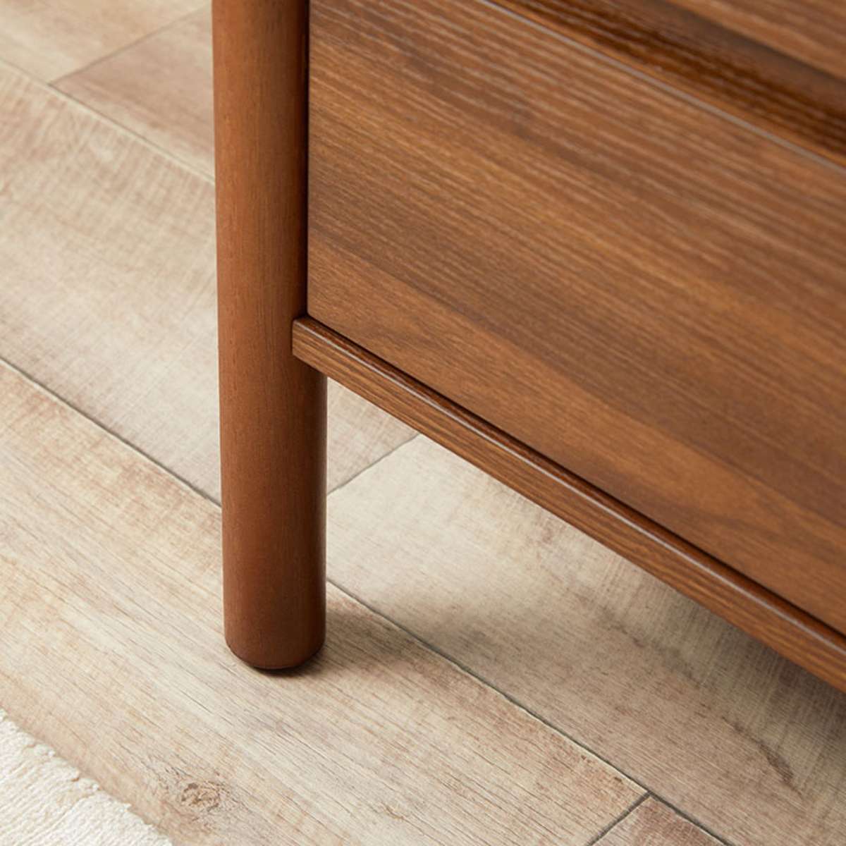 Modern Walnut Bedside Table - Nightstand with Storage Shelf | Perfect for Bedrooms, Guest Rooms & Small Spaces