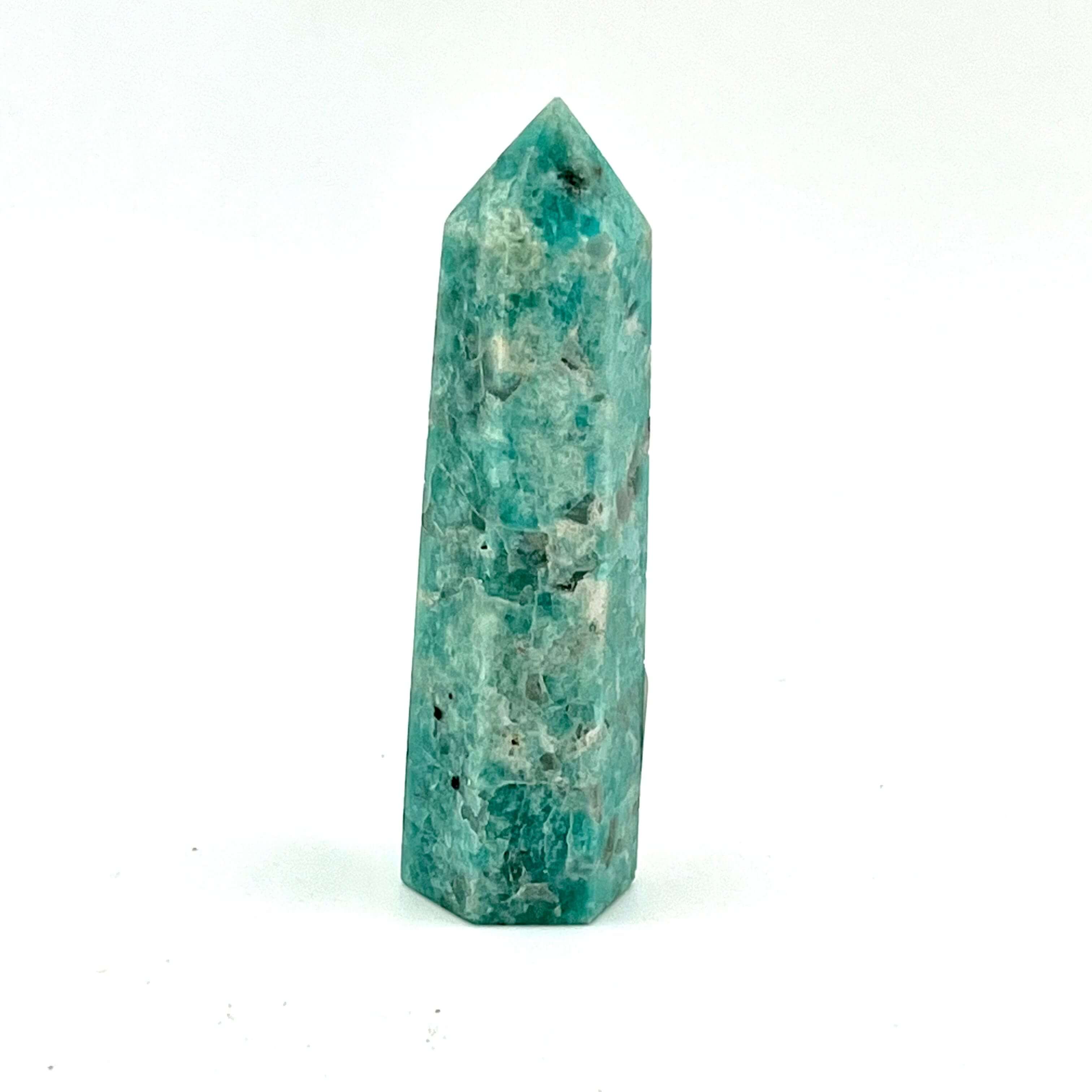 Amazonite Crystal Healing Stone - Polished Tower Point for Meditation, Reiki, and Home Decor | Natural Gemstone for Positive Energy & Spiritual Growth