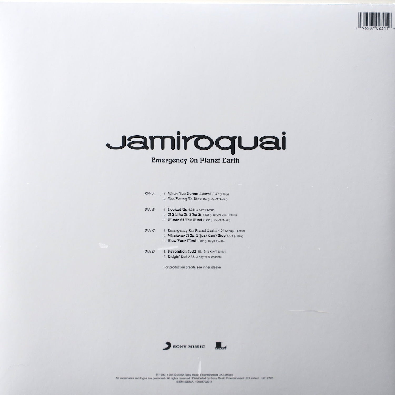 JAMIROQUAI 'Emergency On Planet Earth' Limited Edition Clear Vinyl 2LP Record - Perfect for Music Collectors & Vinyl Enthusiasts
