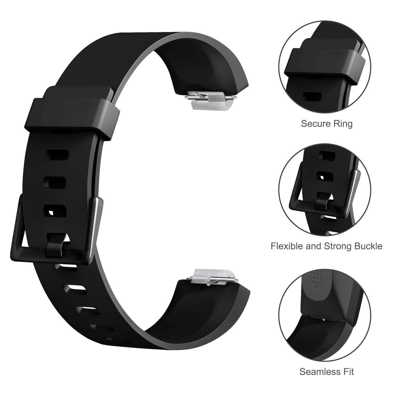 Tobfit Sport Bands for Fitbit Inspire HR/Ace 2 - Fitness Tracker Straps for Women & Men - Workout & Daily Use