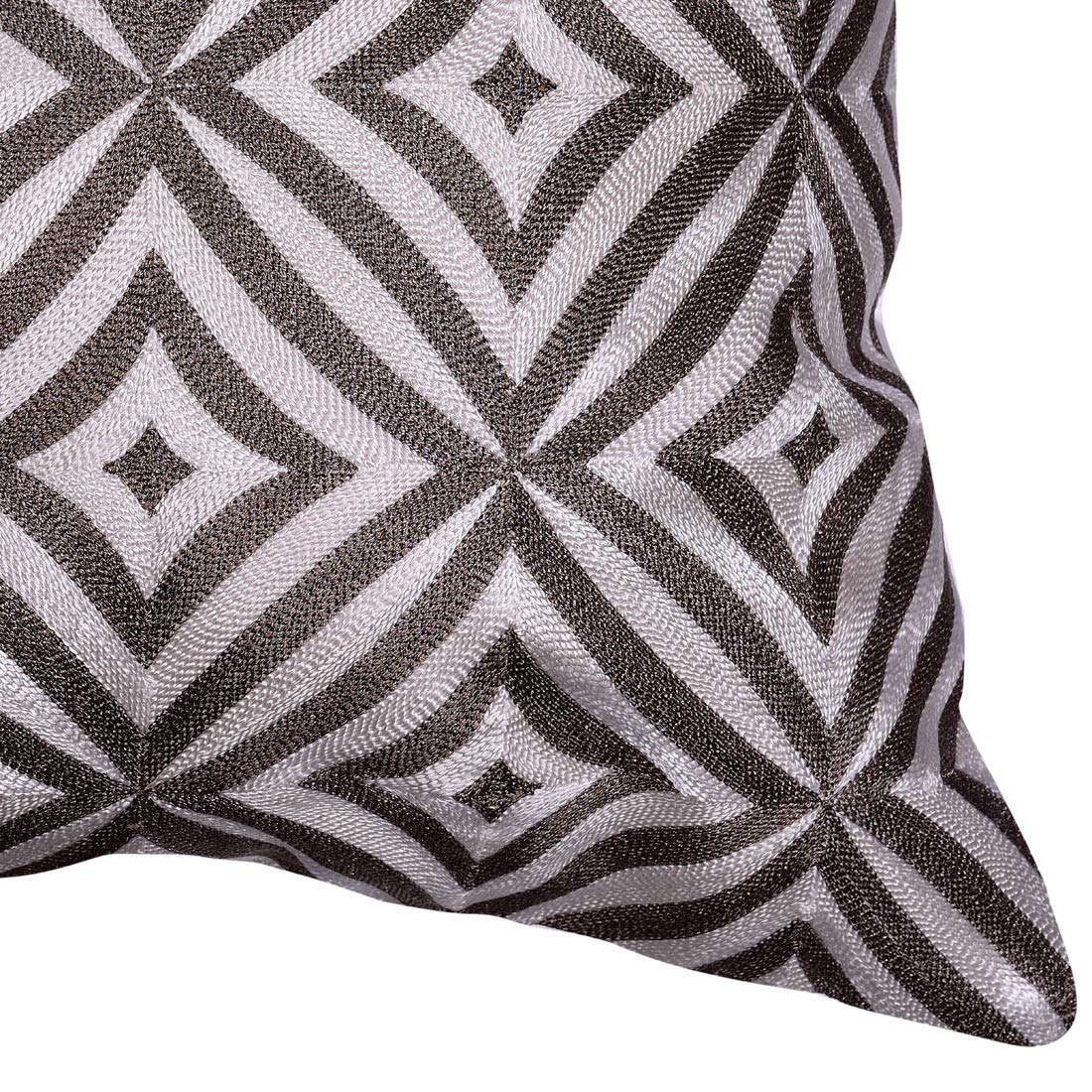 Decozen Embroidered Zipper Throw Pillow Covers 20x20 Inches - Soft Decorative Pillow Cases for Sofa, Couch, Bed, Living Room & Bedroom - Home & Office Decor in Beige Brown - Perfect for Cozy Reading Nooks & Accent Seating Areas