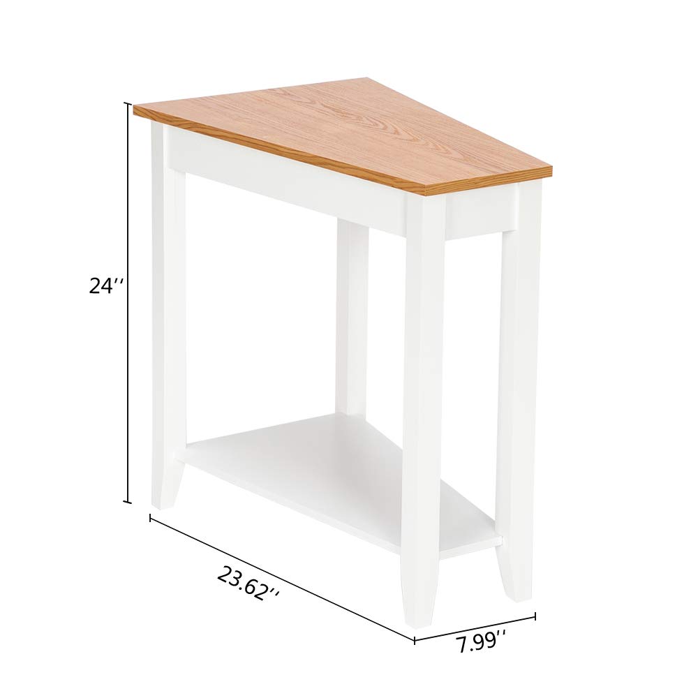 Premium Sofa Side Table - Modern End Table & Accent Table with Light Walnut Finish - Irregular Design for Living Room, Bedroom, or Office Decor