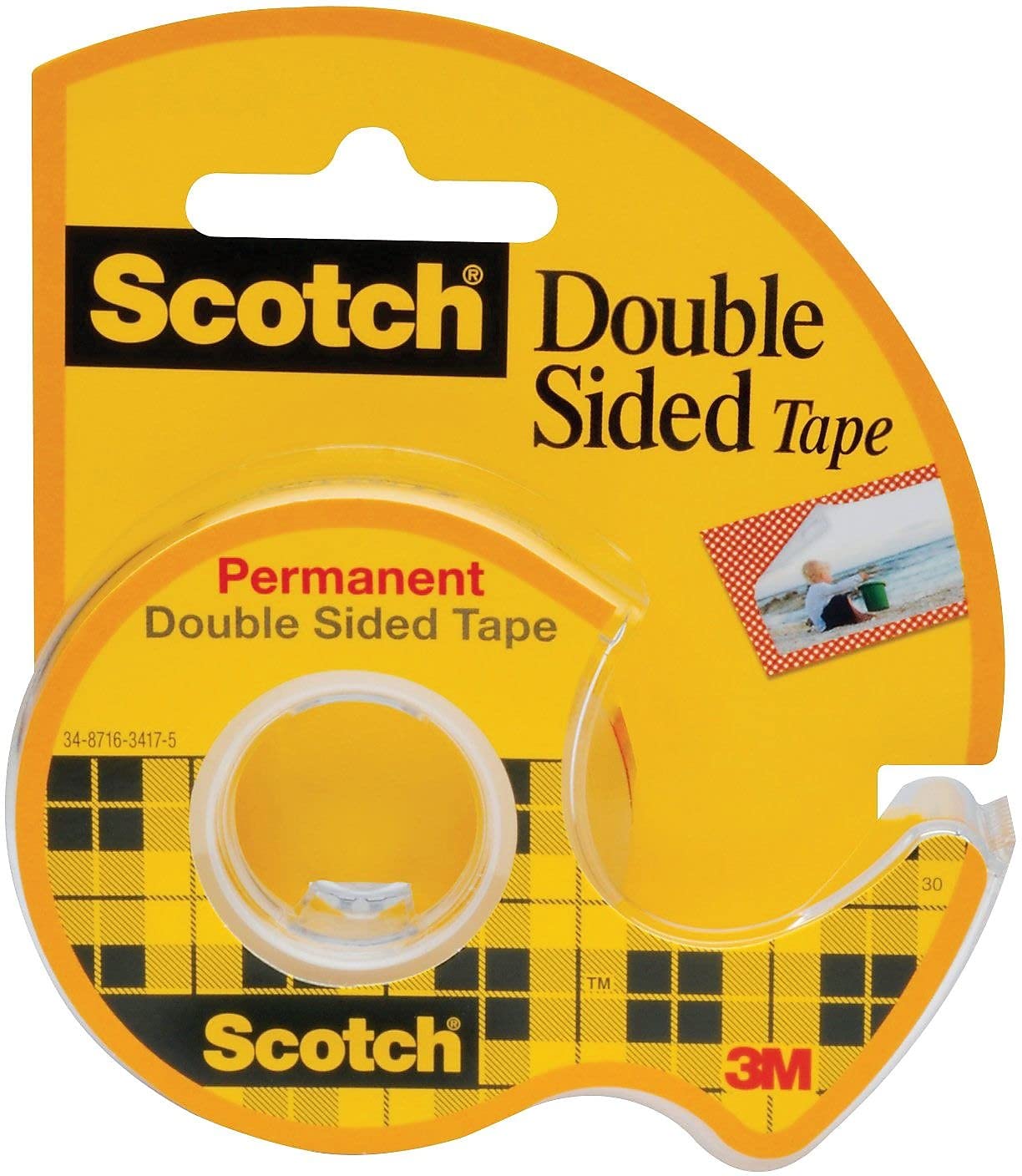 Scotch Double Sided Permanent Tape 1/2 Inch x 12.5 Yards - 72 Rolls Heavy Duty Mounting Tape for Crafts, Photos, Posters & Home Decor - Strong Adhesive for Indoor & Outdoor Use