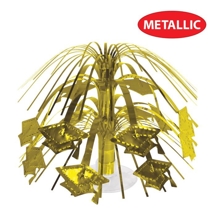 12 Pack Beistle Gold Graduation Cap Mini Cascade Centerpieces - Perfect for Graduation Party Decorations, Table Centerpieces, and Photo Backdrops