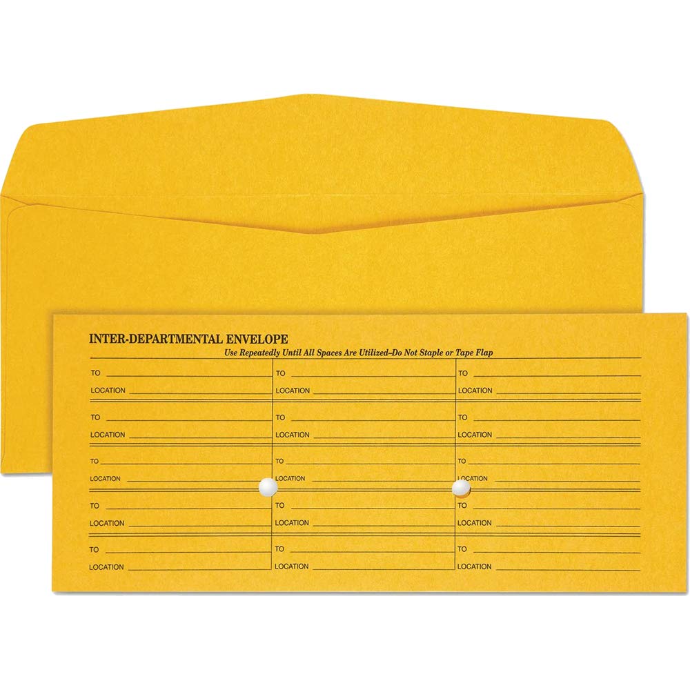 Quality Park Single-Sided Inter-Department Envelopes - Multipurpose Kraft Envelopes 10.37 x 4.50 Inches with Flap - 500 Pack Brown - Perfect for Office Mail, Business Correspondence & Document Organization