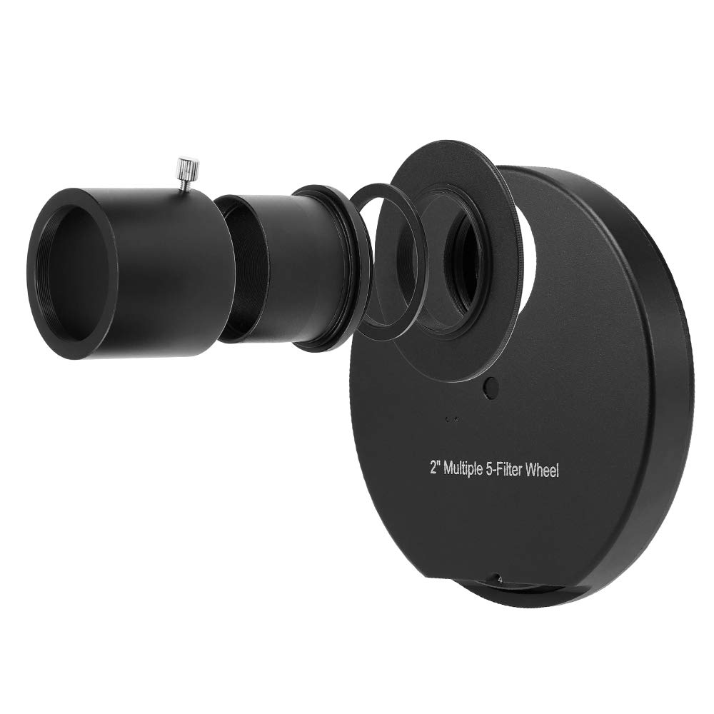 EXCLUZO 1.25INCH / 2INCH 5-Position Eyepiece Filter Wheel for Astronomy Telescopes - Perfect for Deep Sky Observation, Planetary Viewing & Astrophotography