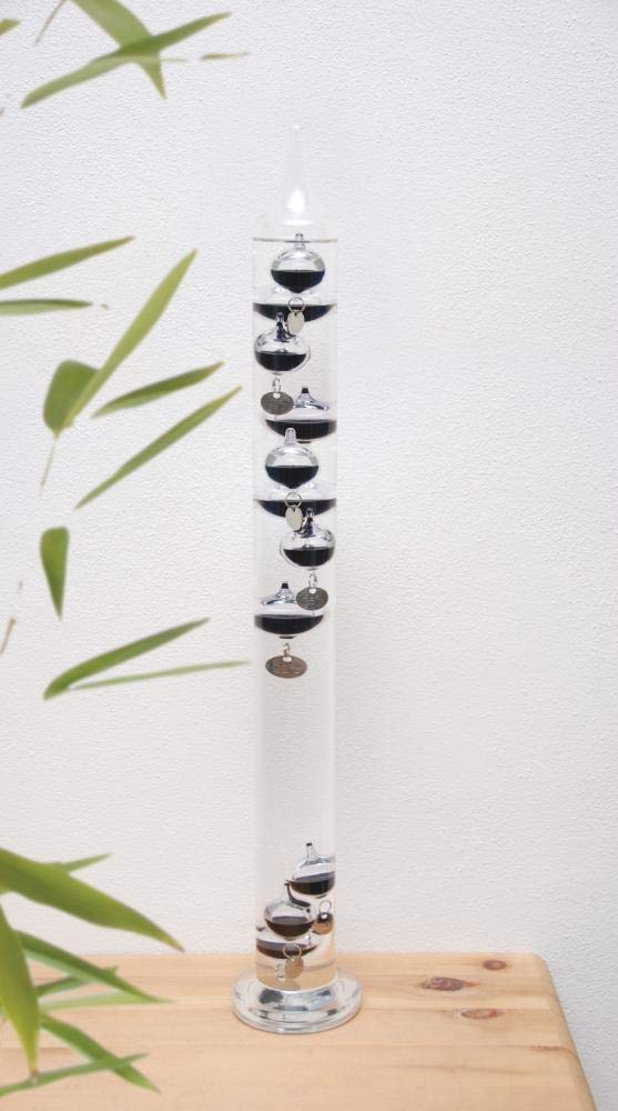 Esschert Design USA TH44 Large Glass Galileo Thermometer - Accurate Indoor/Outdoor Temperature Measurement for Home, Office, or Garden Decor