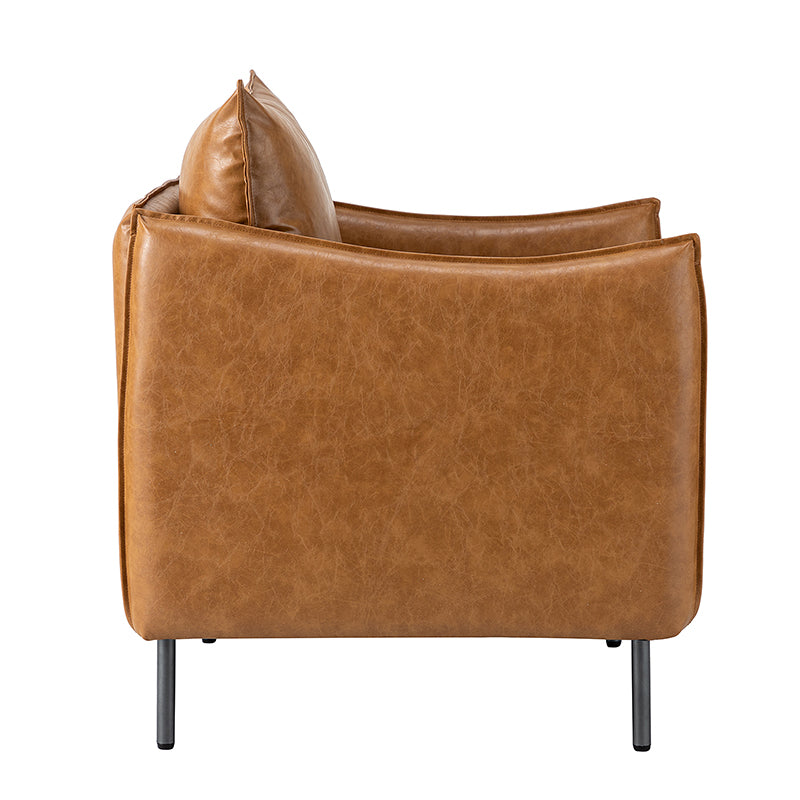 Felix Faux Leather Armchair - Modern PU Leather Accent Chair for Living Room, Office & Lounge - Comfortable Mid-Century Style Seating for Home Decor