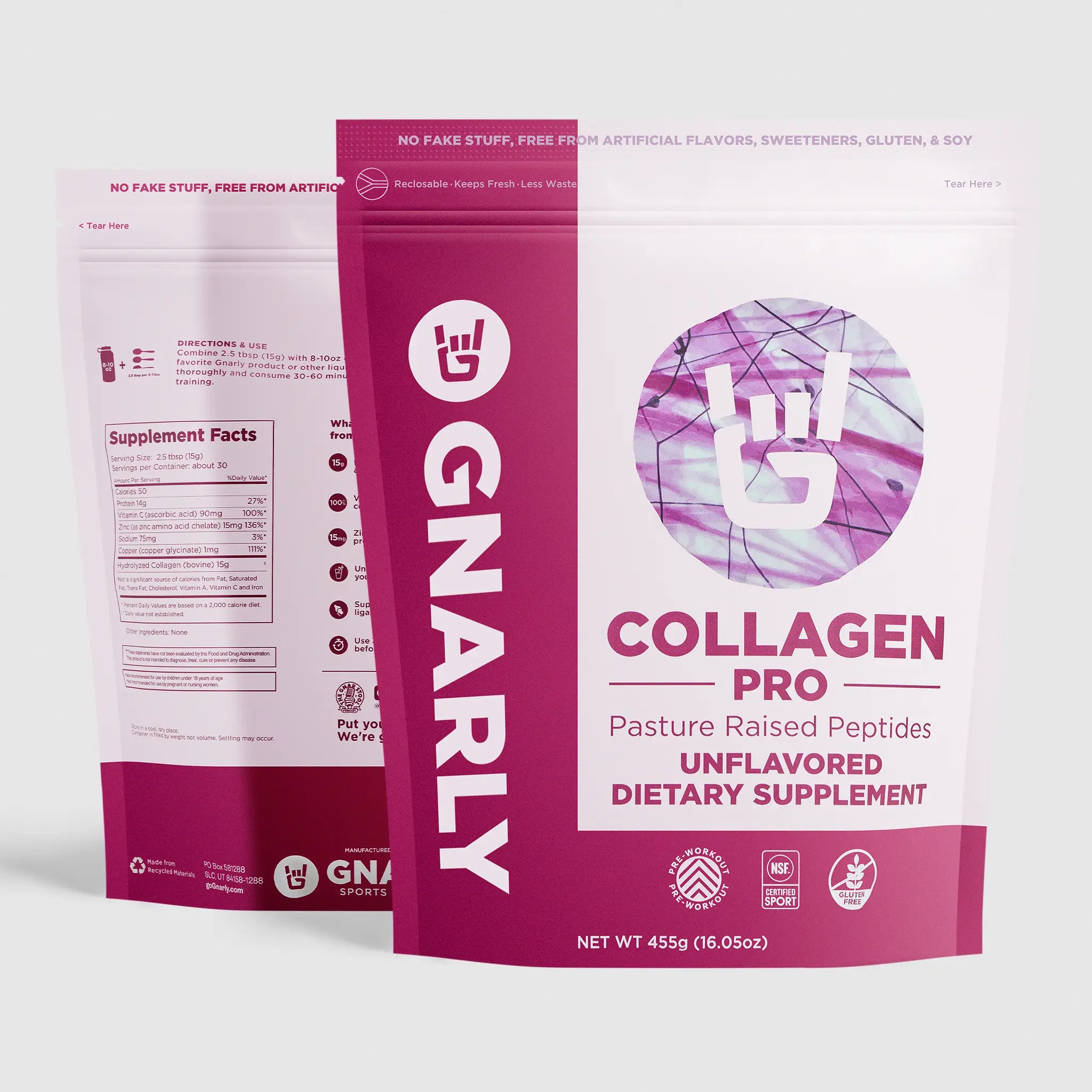 Gnarly Collagen Pro - Premium Hydrolyzed Collagen Peptides Powder for Skin, Hair & Joint Health - Supports Anti-Aging, Hydration & Recovery - Ideal for Smoothies, Coffee & Baking (30 Servings)