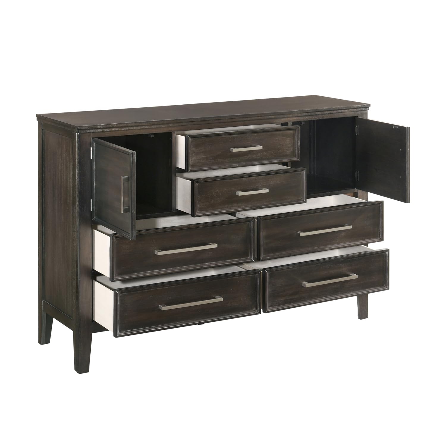 New Classic Furniture Andover Solid Wood 6-Drawer Dresser in Nutmeg Finish - Perfect for Bedroom Storage & Organization