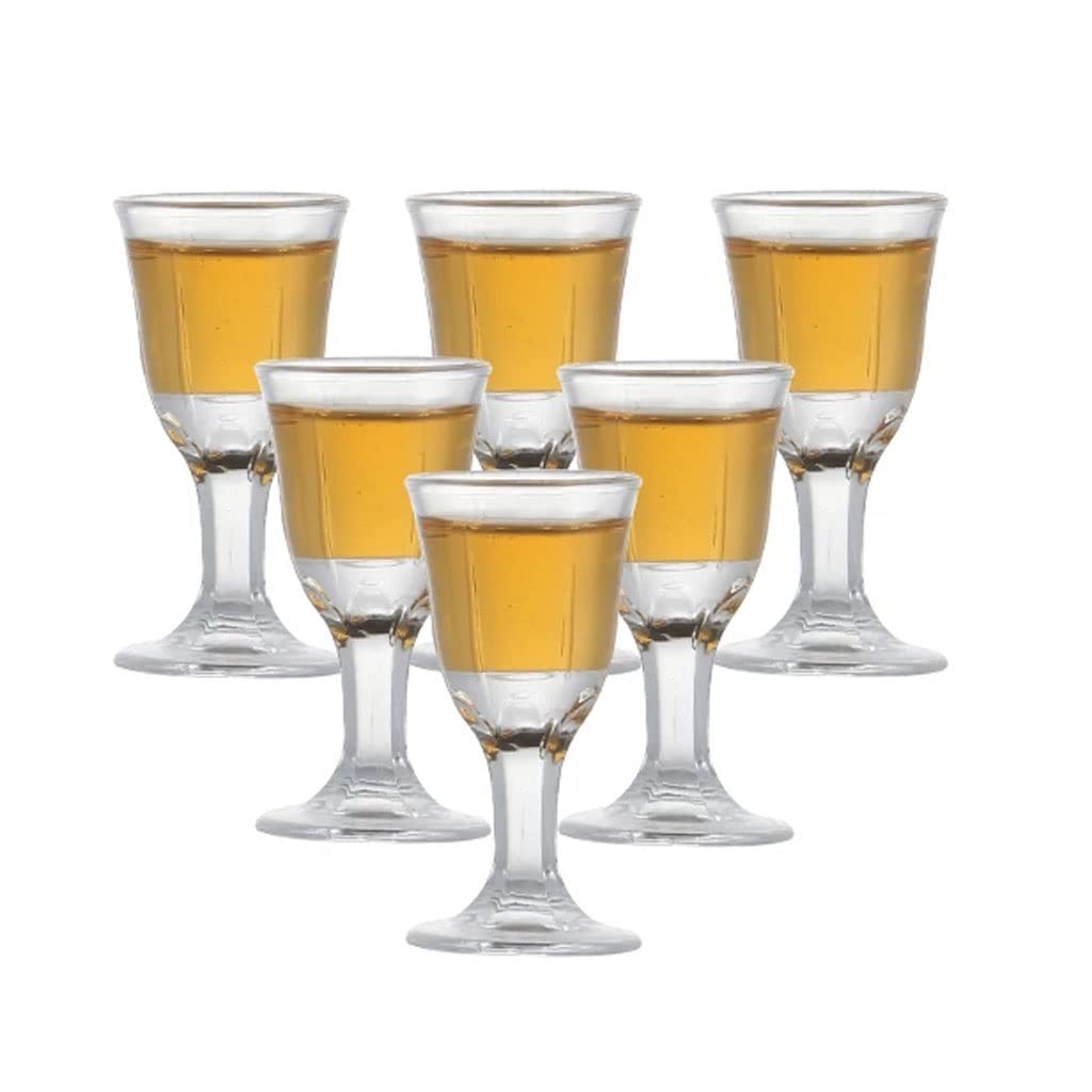 6-Pack 10ml Mini Clear Glass Shot Glasses for Baijiu, Whiskey & Cocktails - Durable Machine-Made Barware for Parties, Home & Restaurant Use
