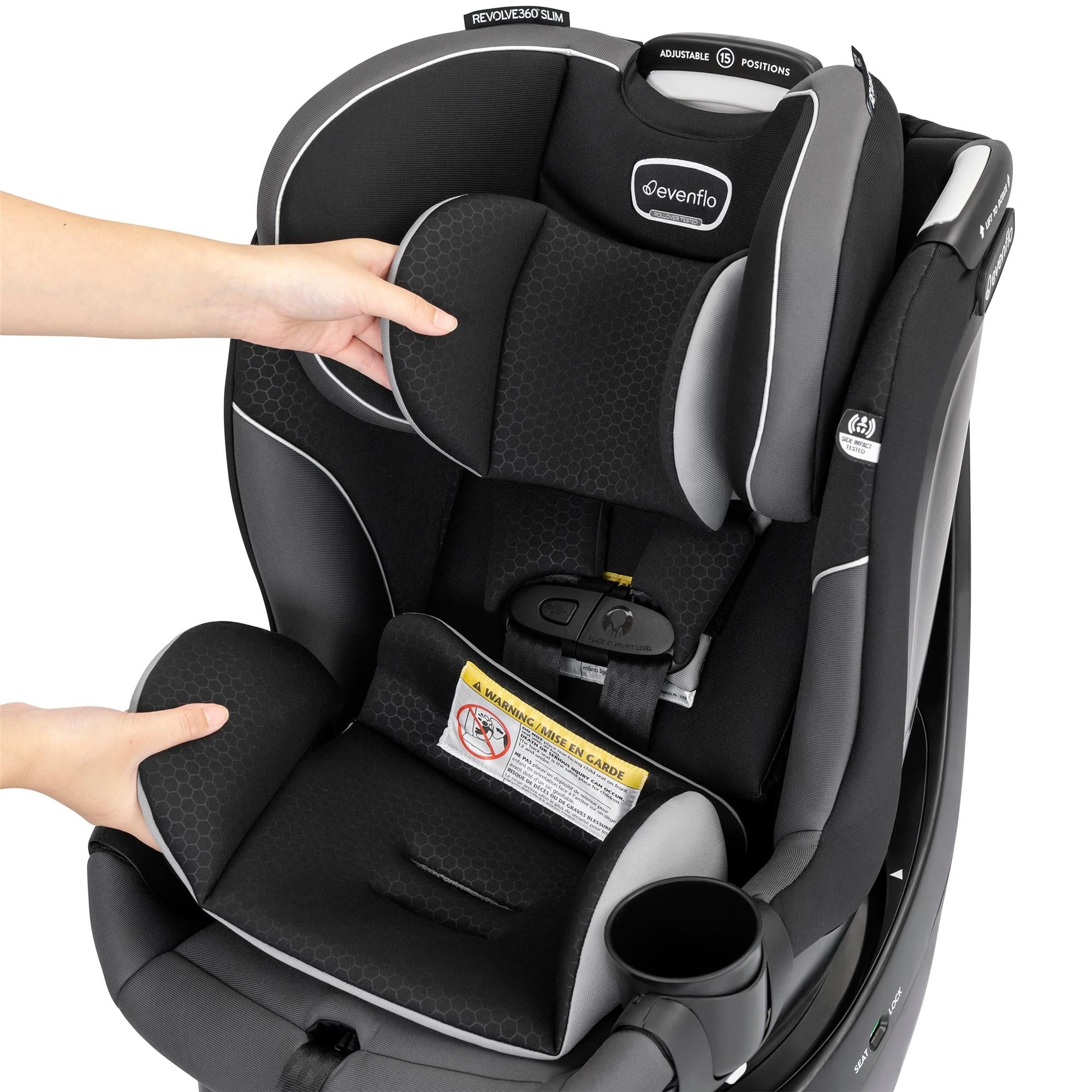 Evenflo Revolve360 Slim 2-in-1 Rotating Convertible Car Seat for Babies & Toddlers - Safe, Comfortable & Easy to Install for Rear & Forward Facing Use at Home or Travel