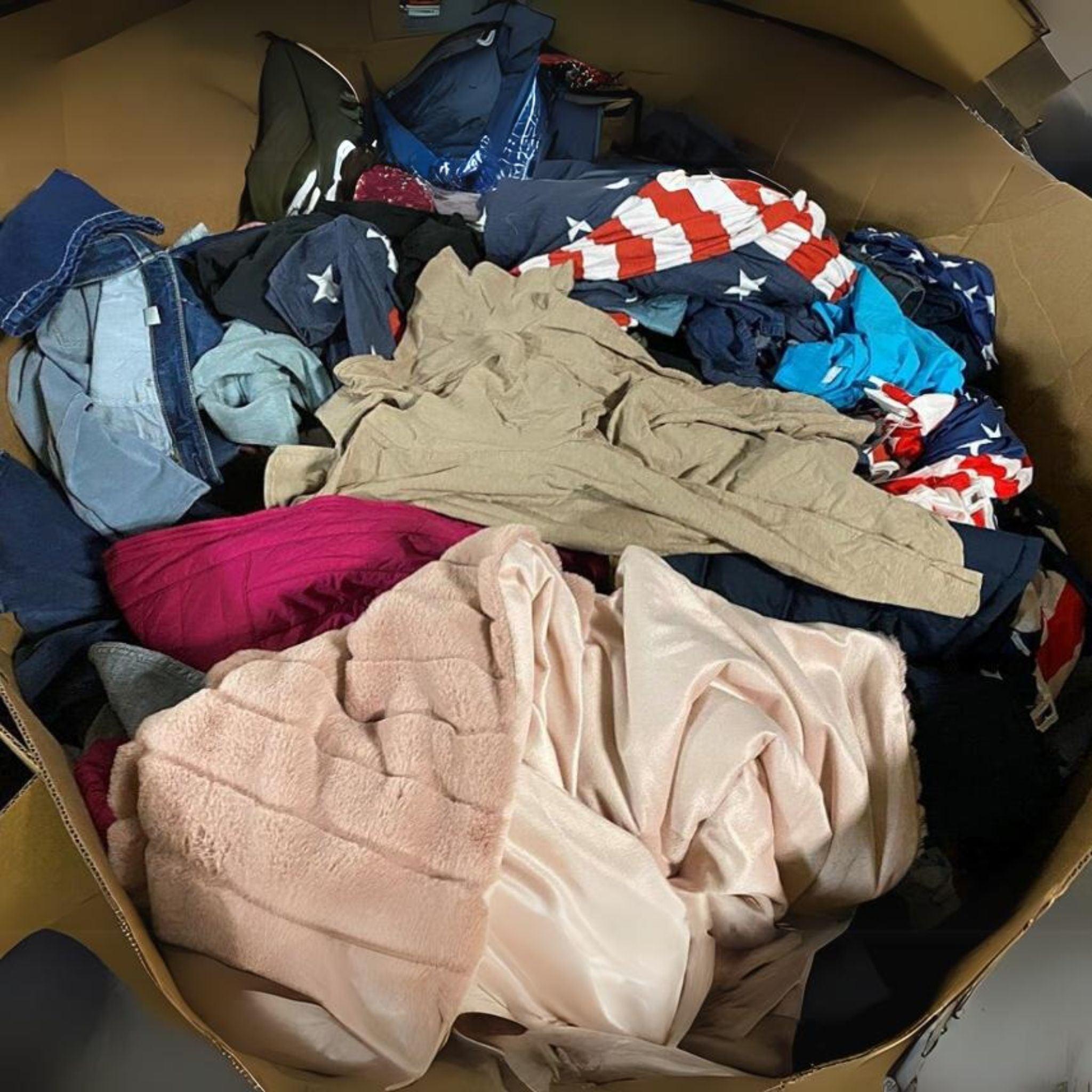 Bulk Mixed Clothing Returns & Shelf Pulls for Men, Women & Kids - 26-52 Pallets Per Truckload | Wholesale Apparel Lots for Resale & Thrift Stores