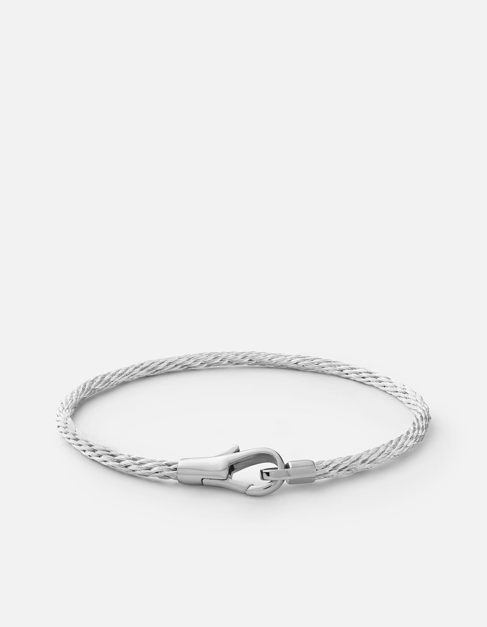 Knox Matte Silver Cable Bracelet for Men & Women - Stylish Unisex Jewelry for Everyday Wear, Gifts & Special Occasions