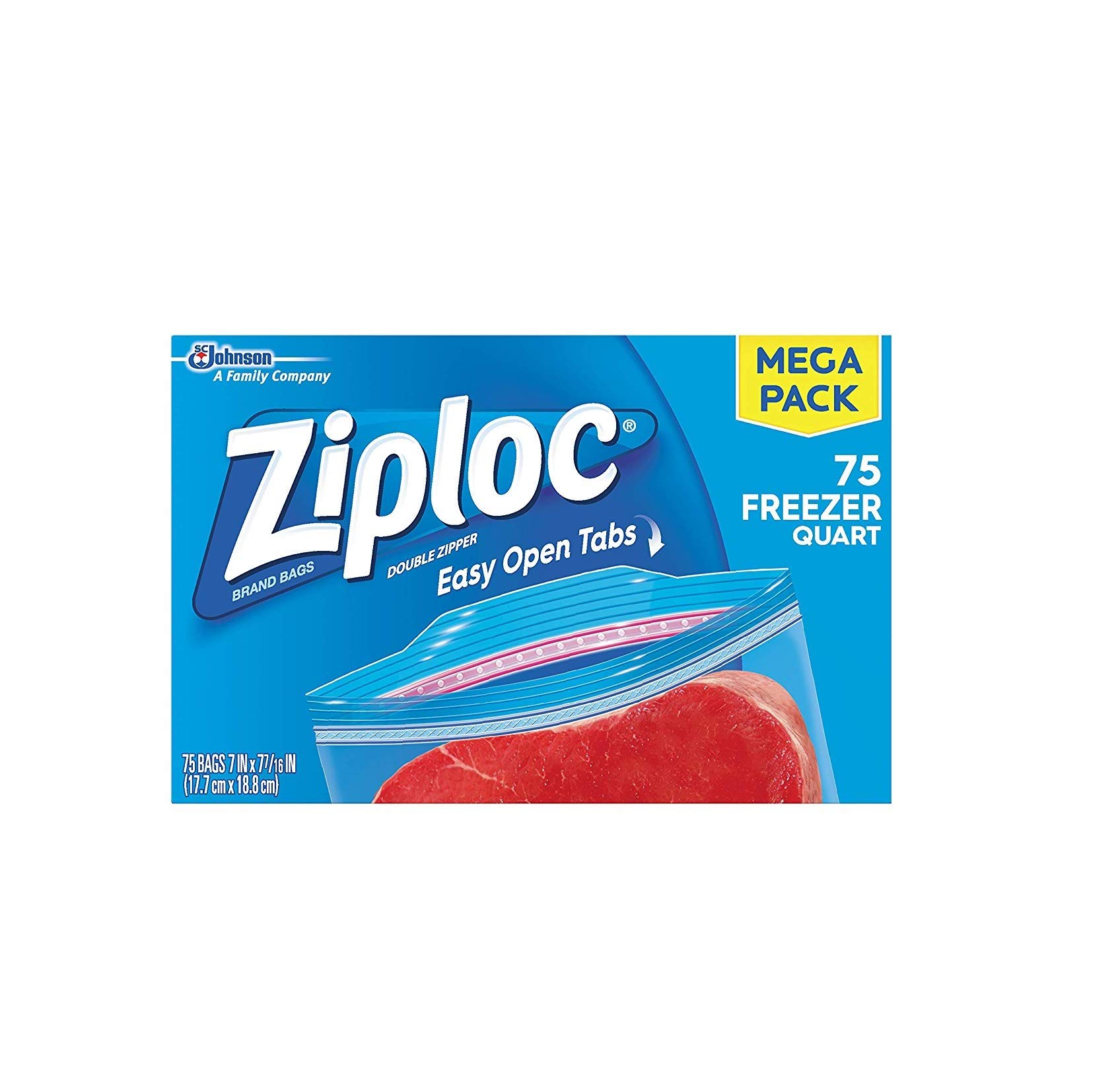 Ziploc Freezer Bags Quart Size - 75 Count (2 Pack) | Heavy Duty Storage Bags for Freezing Food, Meal Prep & Organizing | Airtight Seal for Freshness