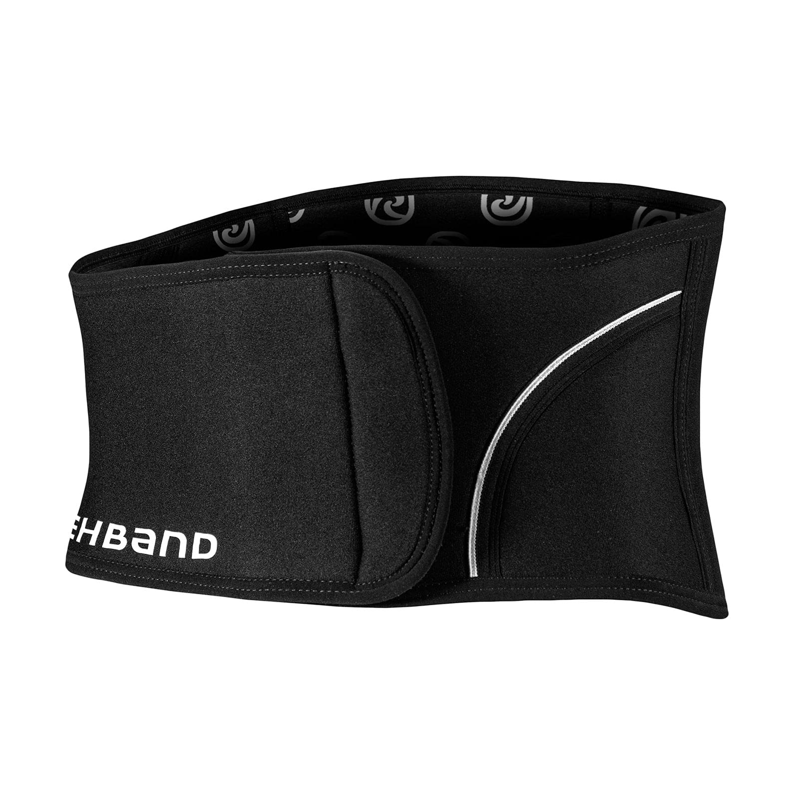 Rehband Black Lower Back Support Belt - 5mm SBR/Neoprene Lumbar Brace for Pain Relief & Spine Stabilization - Medium Size for Men & Women - Ideal for Weightlifting, CrossFit, Workouts & Daily Activities