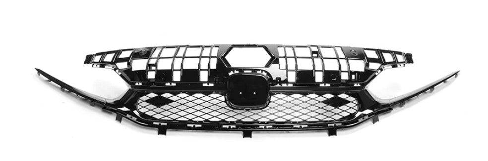 2022-2024 Honda Civic Sedan Front Grille Replacement - Rock Style Upper Grille in Gloss Black ABS (Not Fit for SI Models) - Perfect for Car Customization & Performance Upgrades