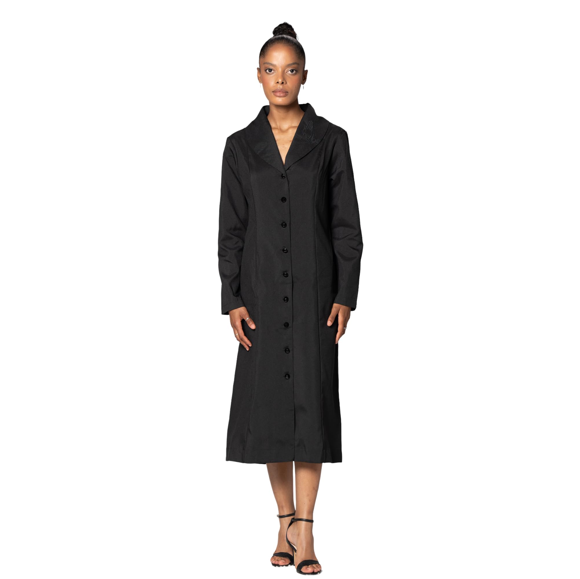 Elegant Button Front Clergy Dresses for Women - Church Choir Robe & Clergy Uniform G11674 | Perfect for Sunday Services, Weddings & Religious Ceremonies