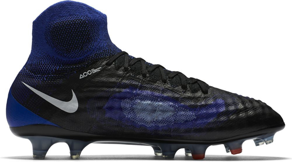 Nike Magista Obra II FG Soccer Cleats - Black/Paramount Blue Football Shoes for Men - Perfect for Turf Matches & Training Sessions