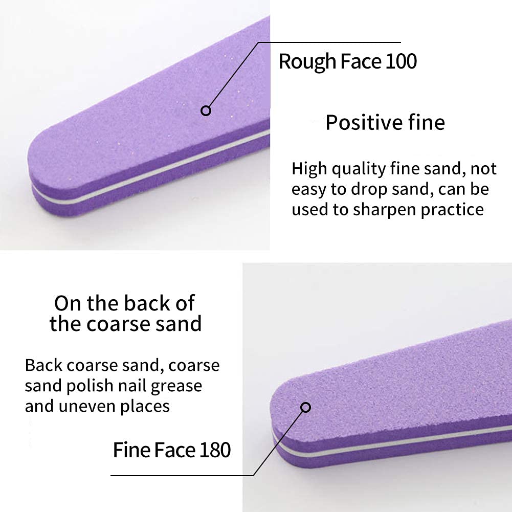 Sminakh 10-Pack Washable Double-Sided Nail Buffer Files - 100/180 Grit Soft Sponge Buffing & Sanding for Nail Art - Multicolor | Perfect for Manicures, Pedicures & At-Home Nail Care