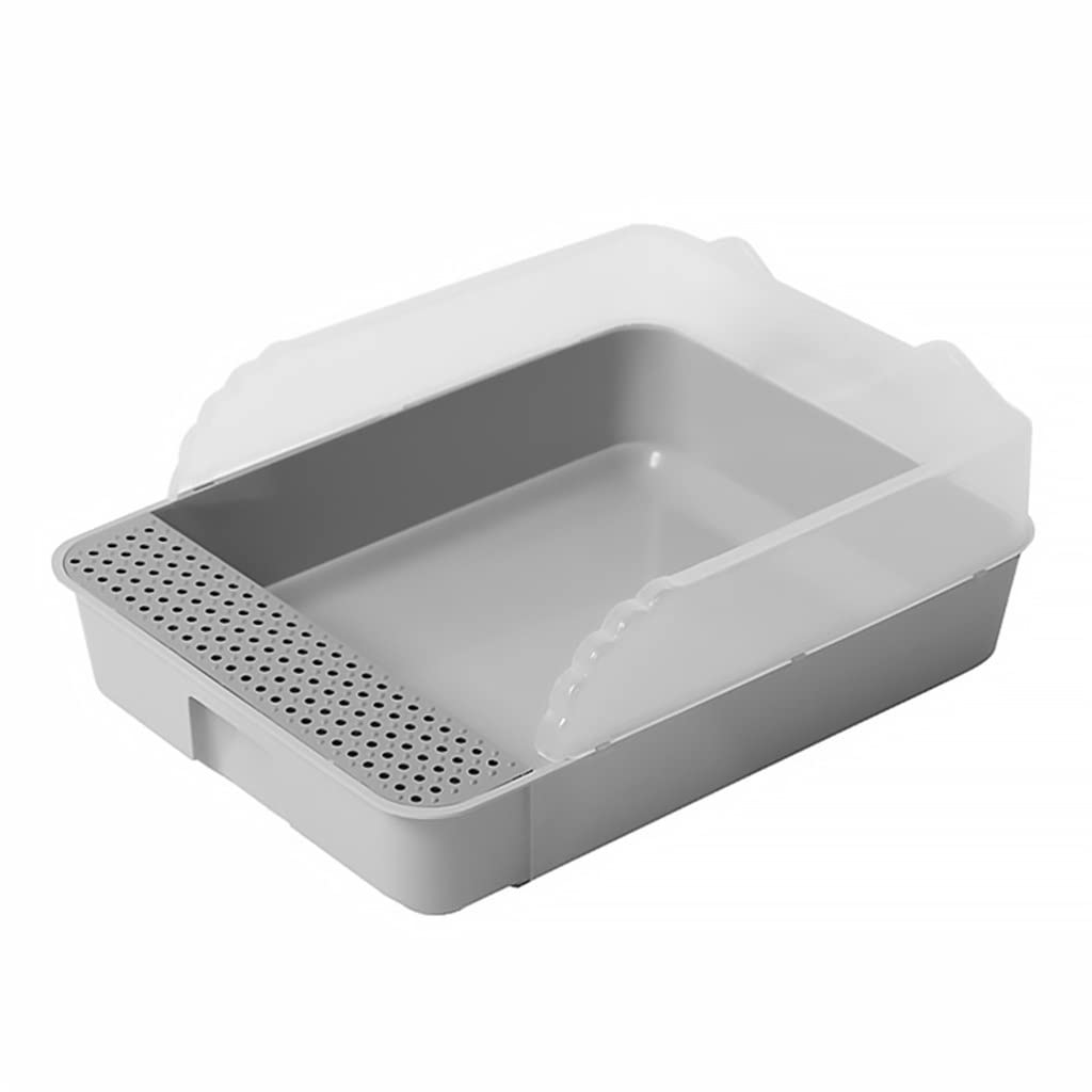 Gray Scoop-Free Cat Litter Box with High Walls - Anti-Splash Kitty Toilet for Easy Cleaning | Perfect for Small Spaces & Multi-Cat Homes | Indoor Pet Potty Solution for Kittens & Adult Cats