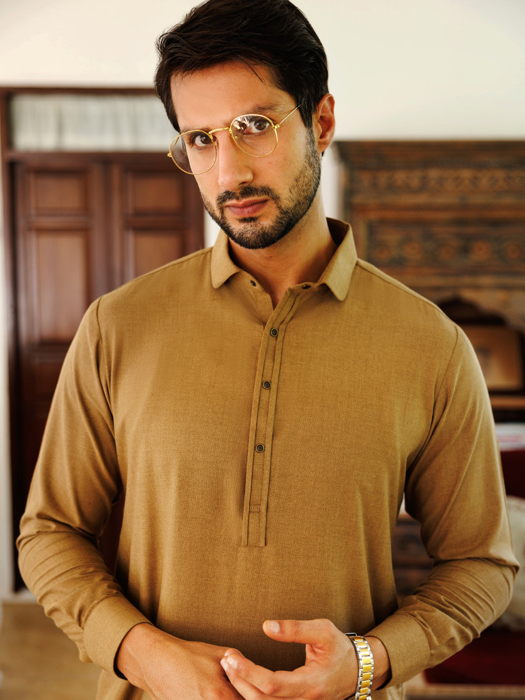 Premium Blended Green Shalwar Kameez by J. Junaid Jamshed - Elegant Pakistani Traditional Outfit for Men - Perfect for Weddings, Eid & Special Occasions
