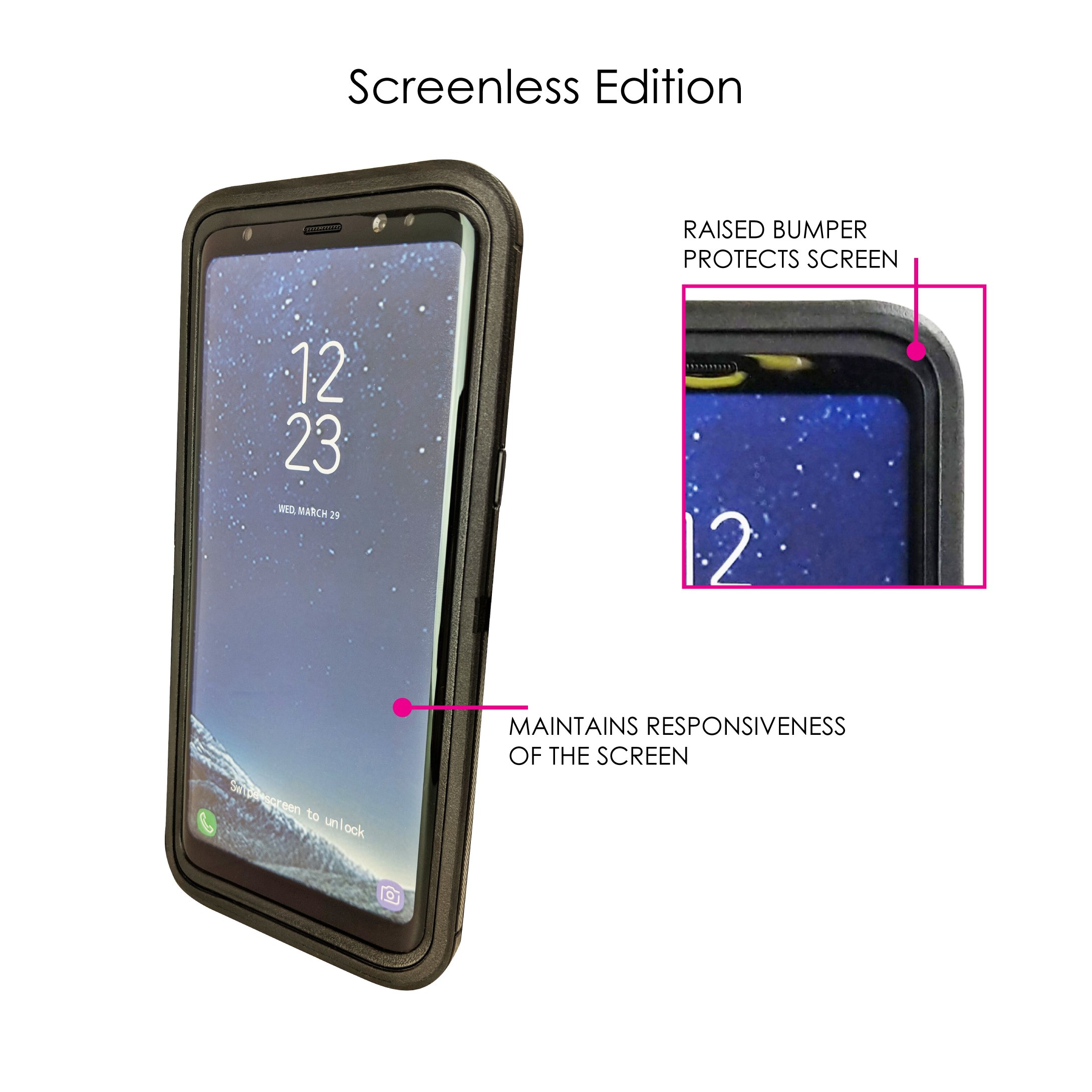 Custom Black Galaxy S8 Case (NOT Plus) - Durable Replacement for OtterBox Defender - Basketball Design Phone Cover - Perfect for Sports Fans & Everyday Protection