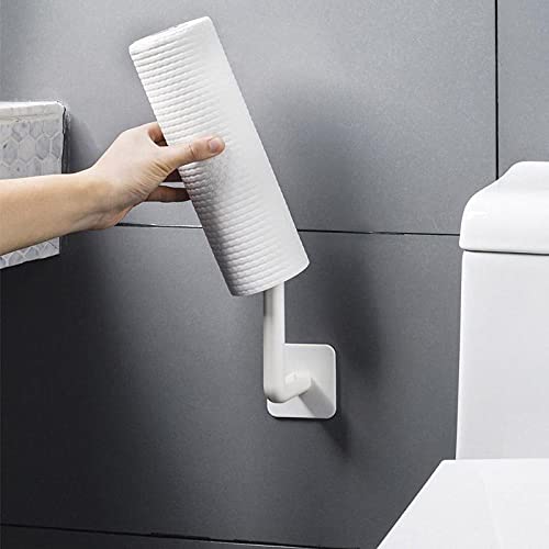 QLXCDL Self-Adhesive Toilet Paper Holder & Paper Towel Rack - Wall-Mounted Cabinet Storage for Bathroom, Kitchen, RV - No Drill Installation for Easy Home Organization